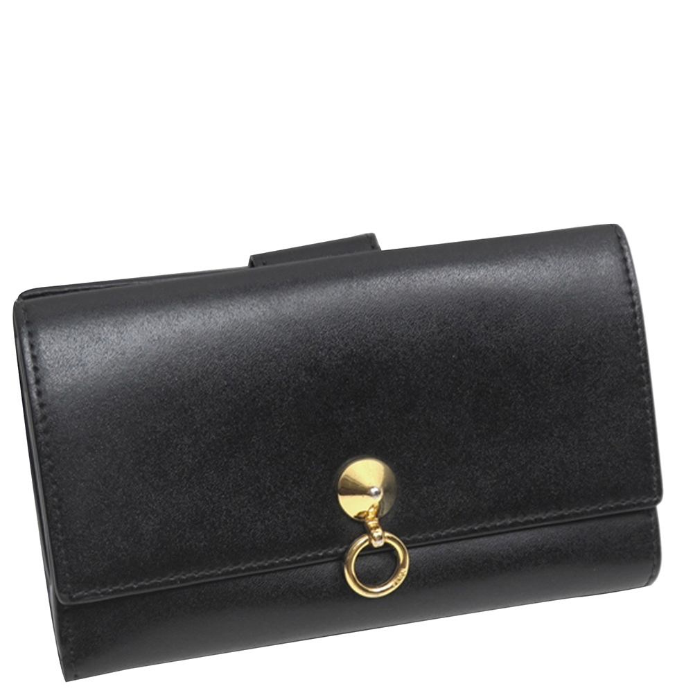 Image of Fendi Black Leather By The Way Long Wallet
