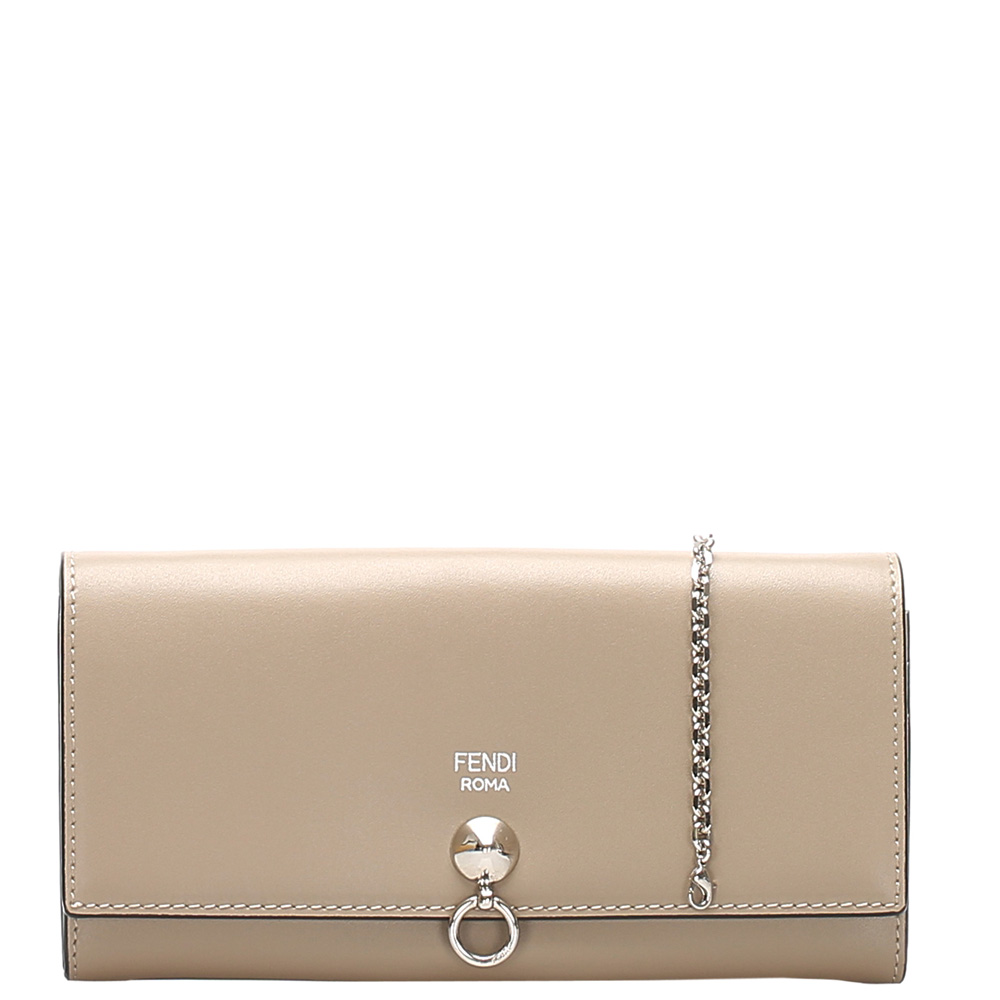Image of Fendi Beige Leather By The Way Wallet
