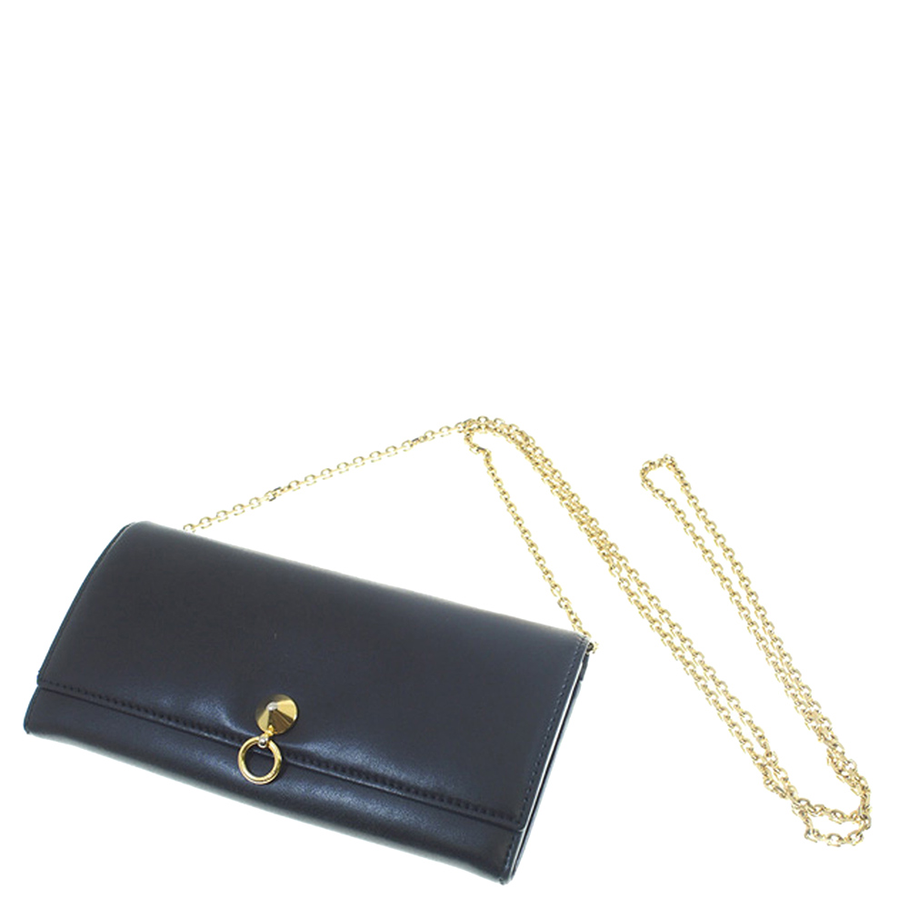 Image of Fendi Black Leather By The Way Wallet On Chain