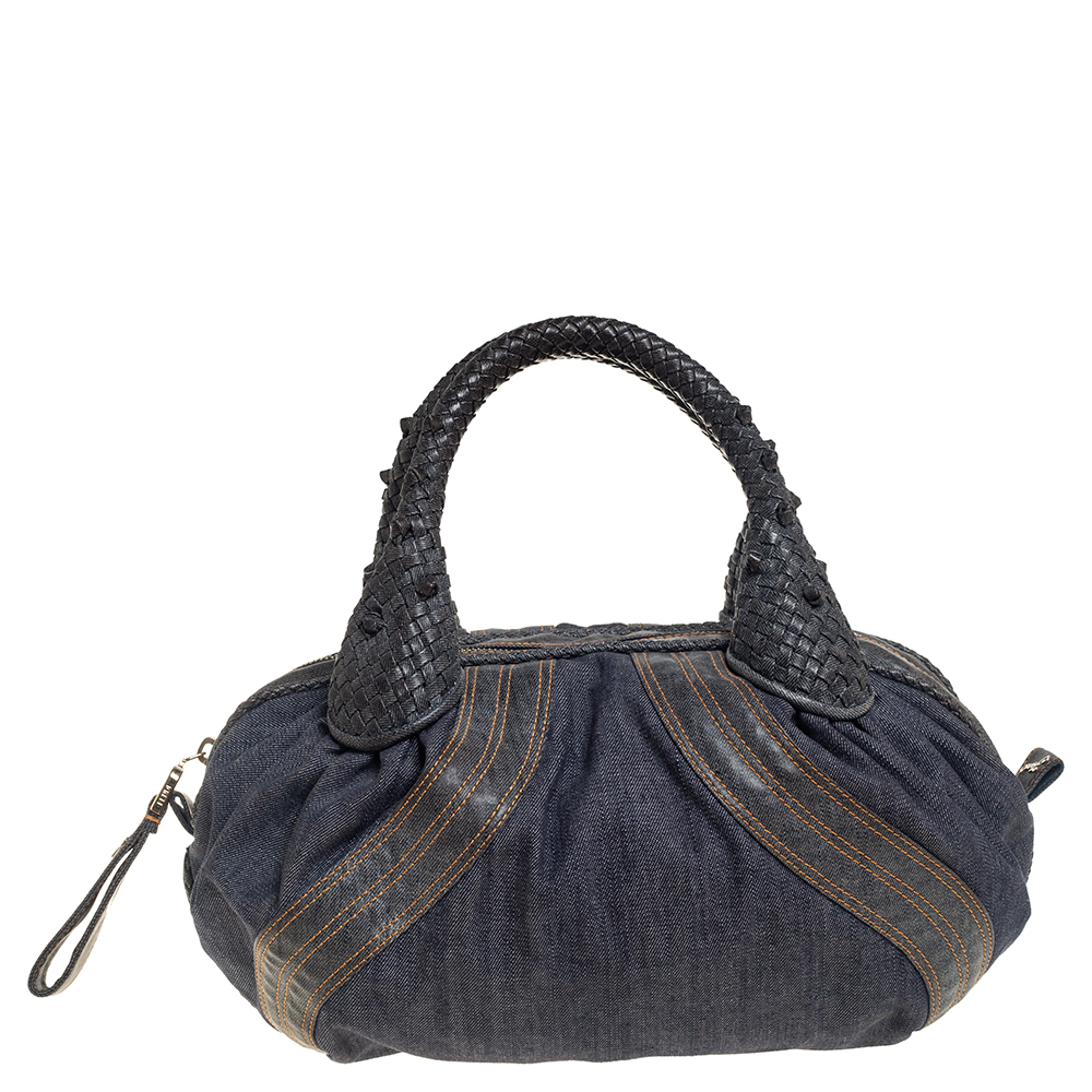 Fendi Blue Denim and Coated Fabric Baby Spy Bag