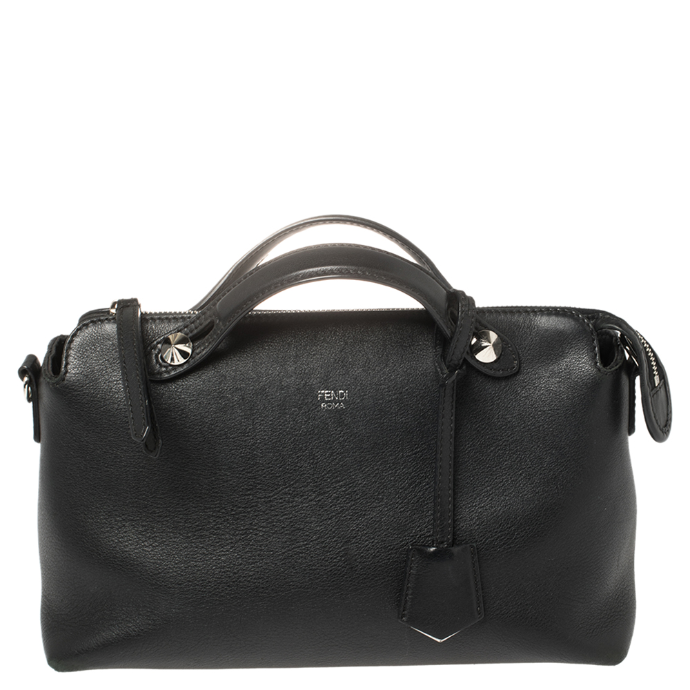 Fendi Black Leather Small By The Way Boston Bag