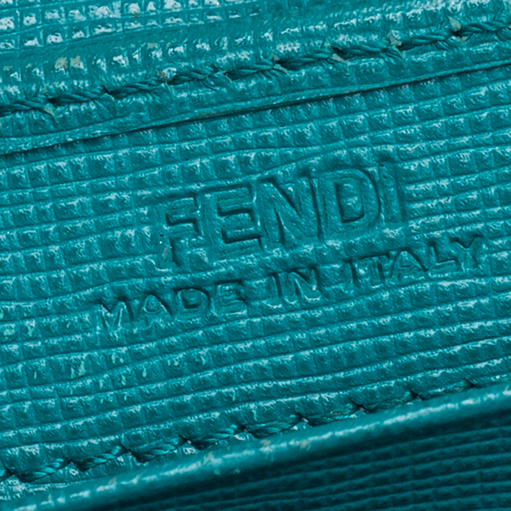 Fendi Two Tone Green Leather 2Jours Continental Wallet