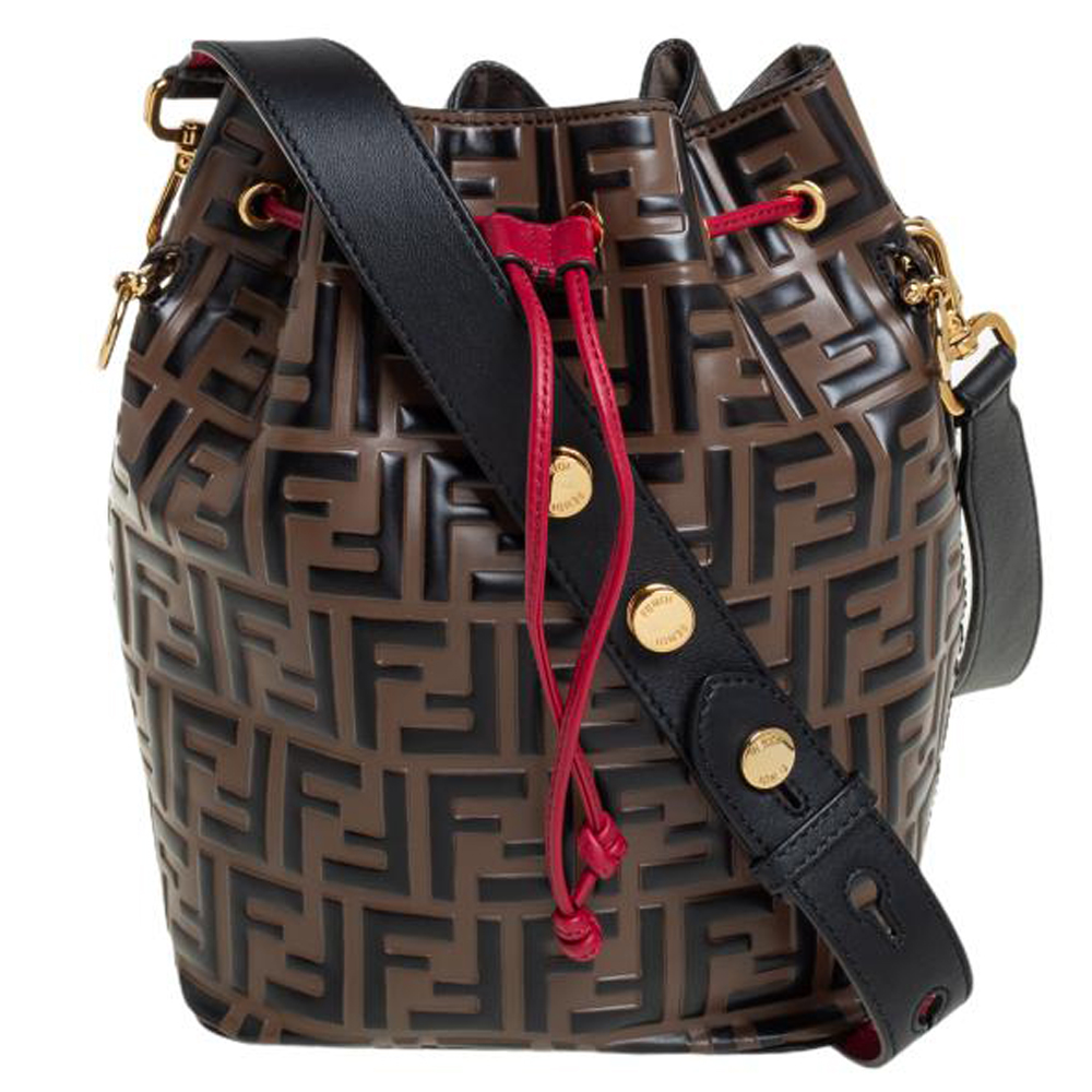 Fendi Tricolor Zucca Leather Mon Tresor Grande Bucket Bag