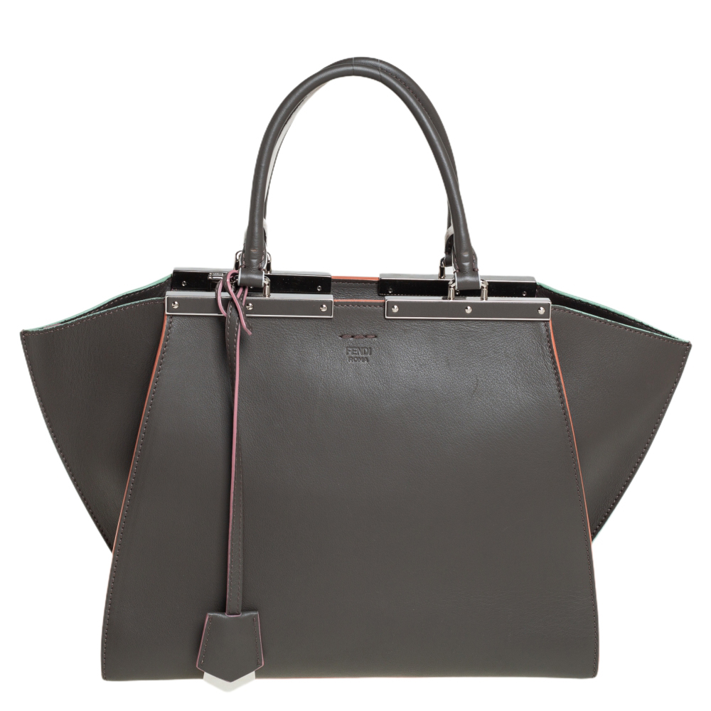 Fendi Taupe Leather 3Jours Large Tote