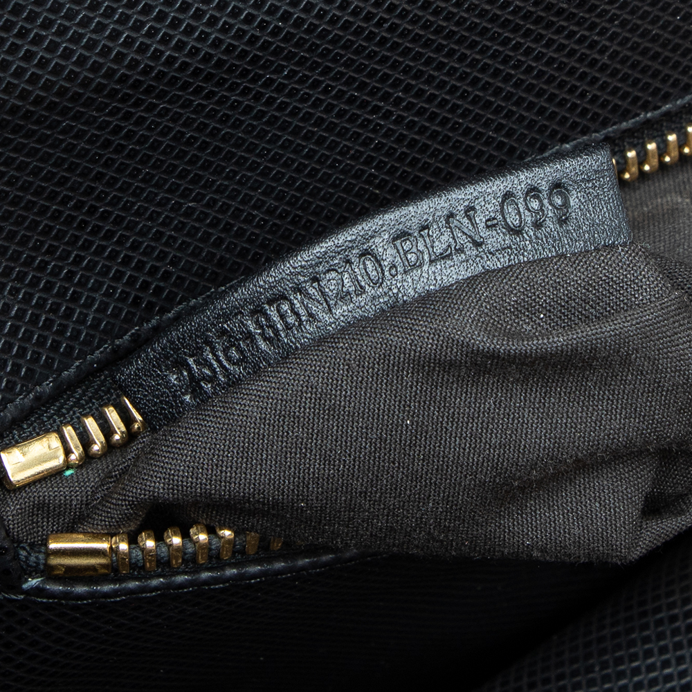 Fendi Beige/Black Leather Beads Lining Large Peekaboo Top Handle Bag