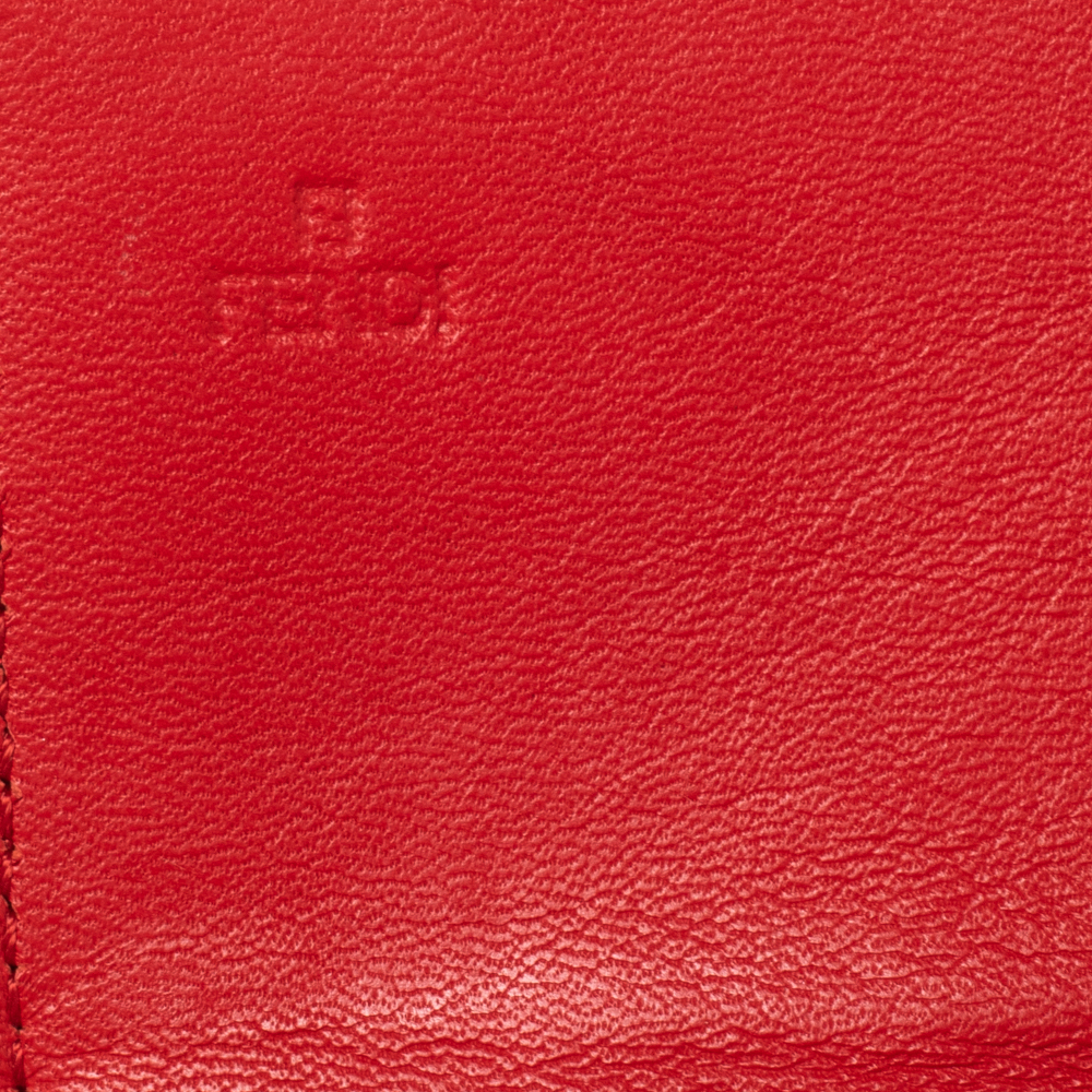 Fendi Orange Zucchino Patent Leather Continental Wallet