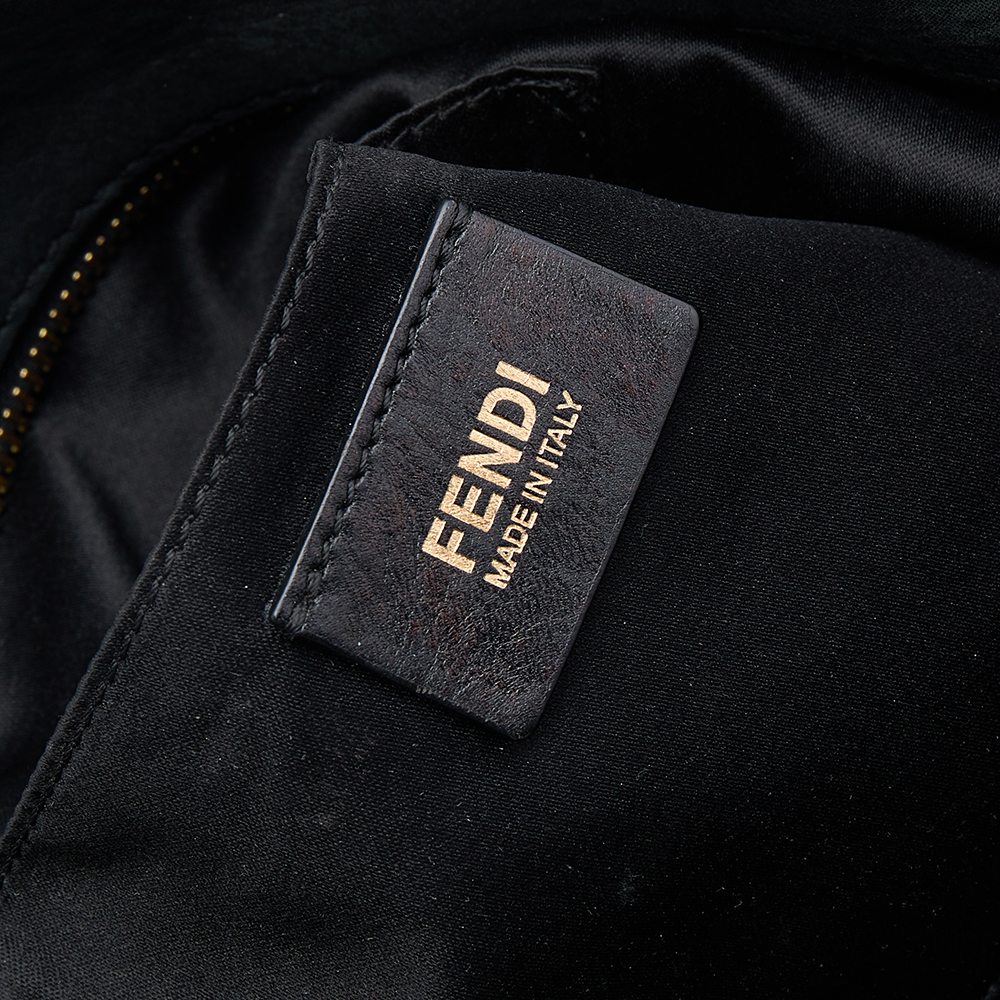 Fendi Black Iridescent Leather Chain Tote