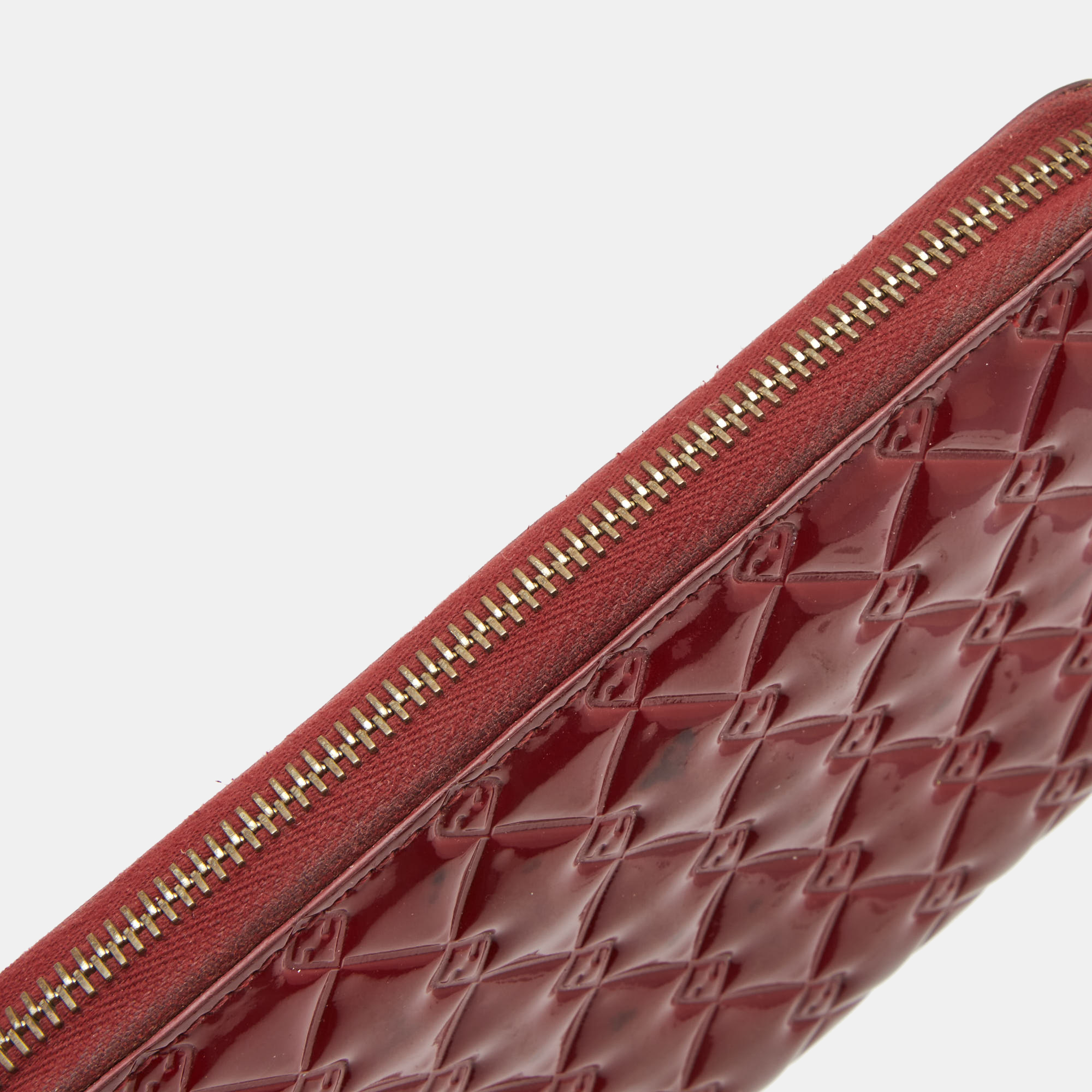 Fendi Red Patent Leather Fendilicious Continental Wallet