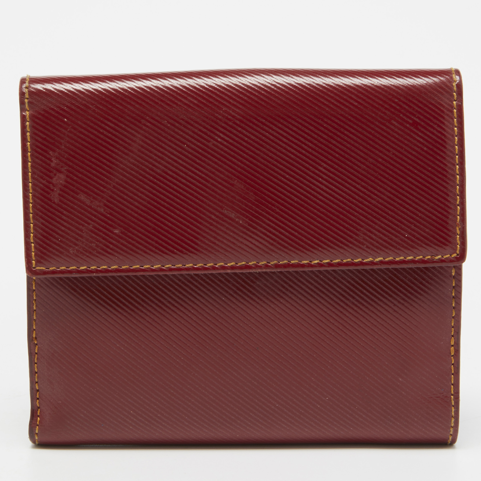 Fendi Red Coated Canvas Compact Flap Wallet