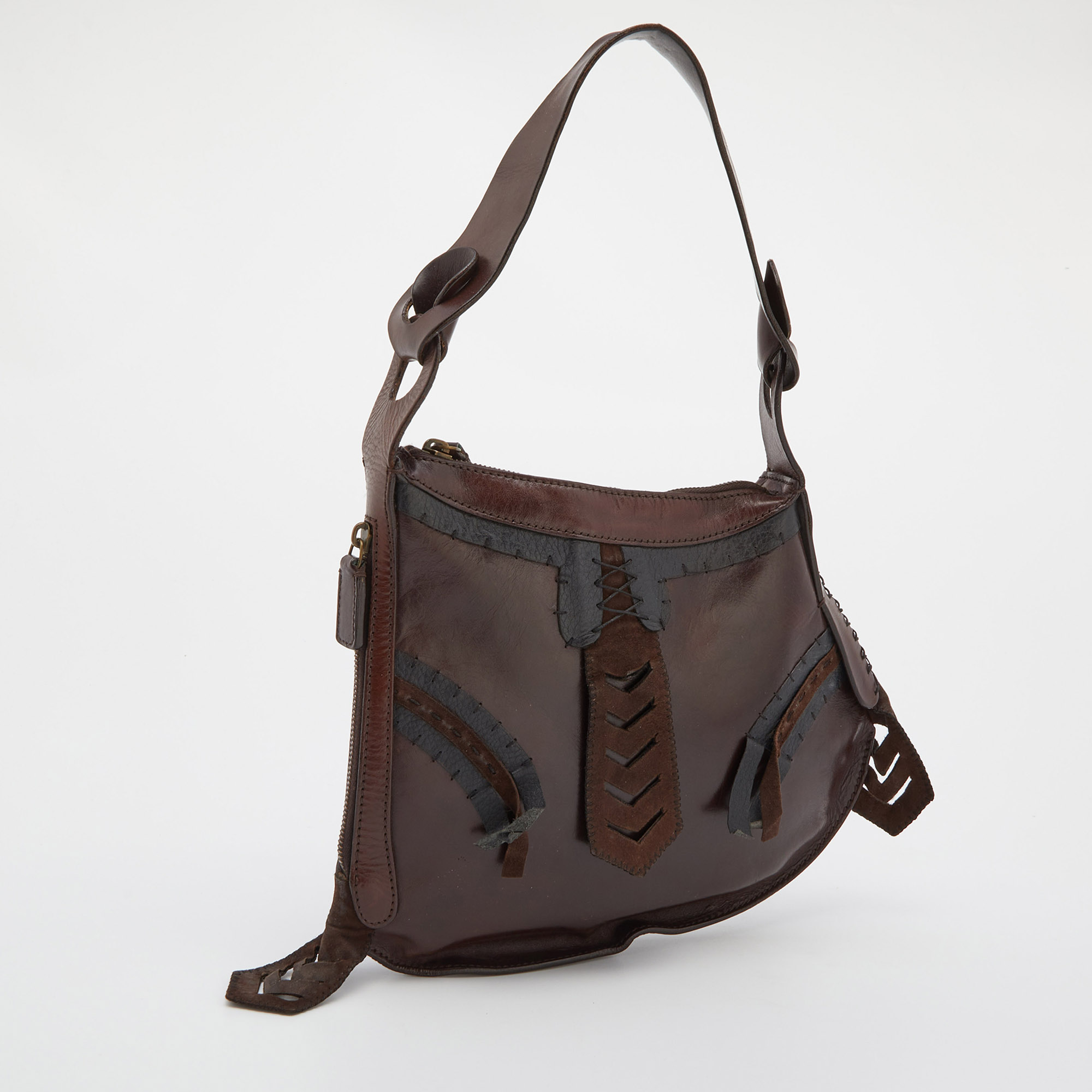 Fendi Brown Leather Oyster Hobo