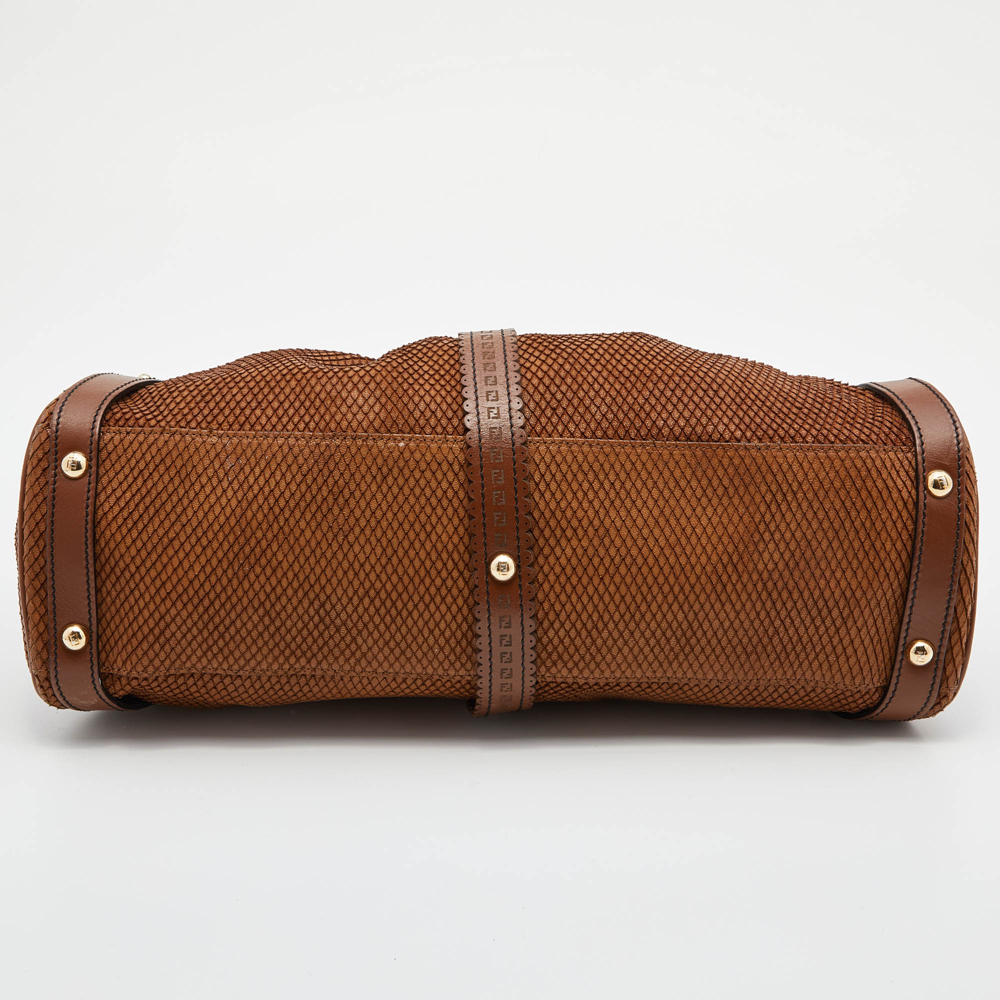 Fendi Tan/Brown Snakeskin Embossed Leather Magic Shoulder Bag