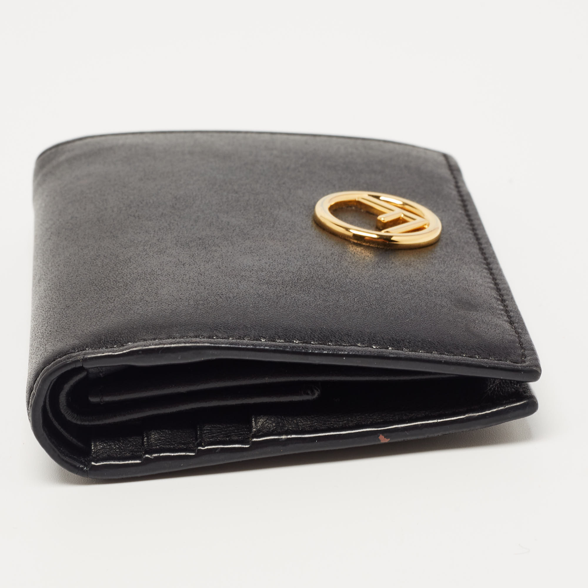 Fendi Black Leather F Is Fendi Bifold Wallet