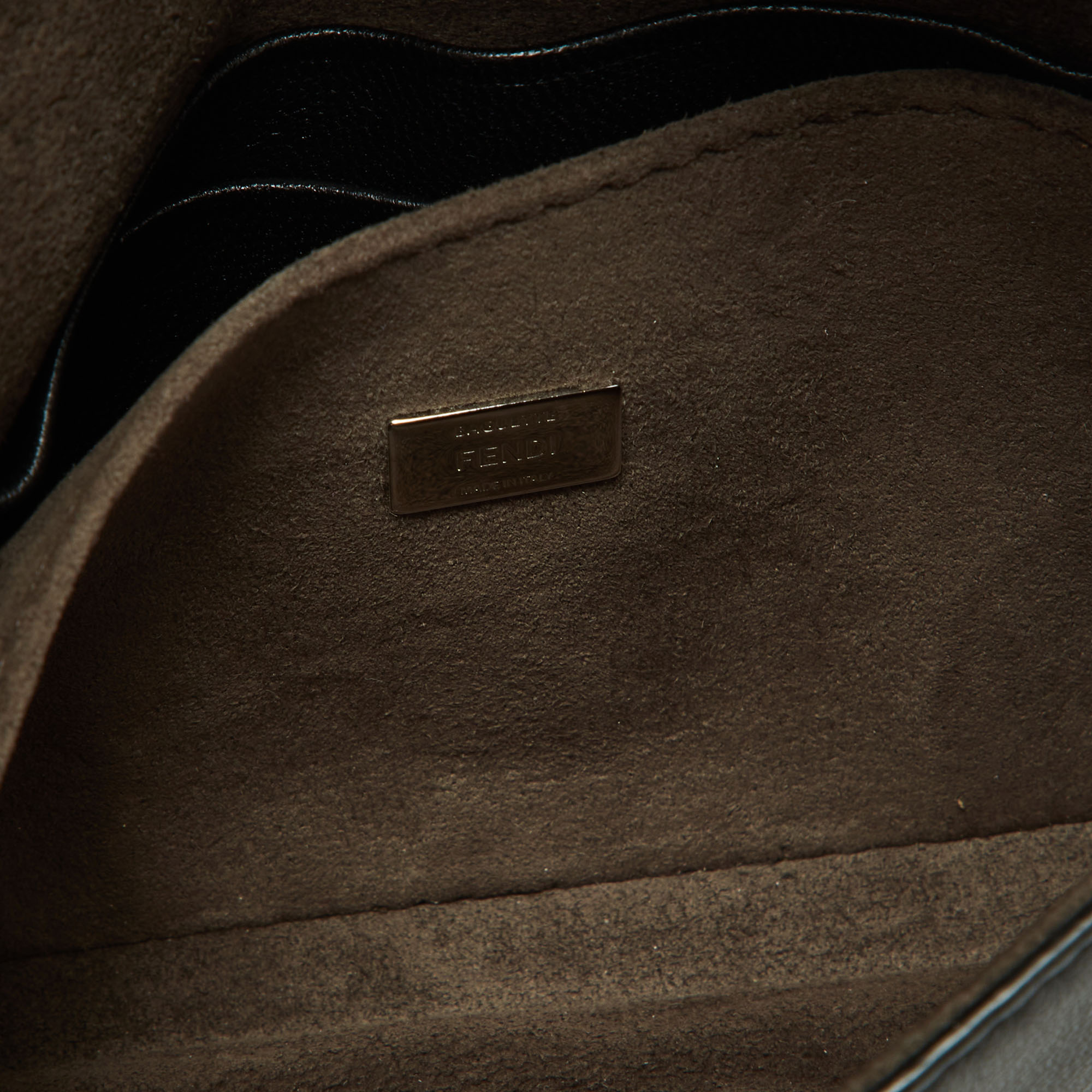 Fendi Multicolor Leather And Fox Fur Micro Buggie Baguette Bag