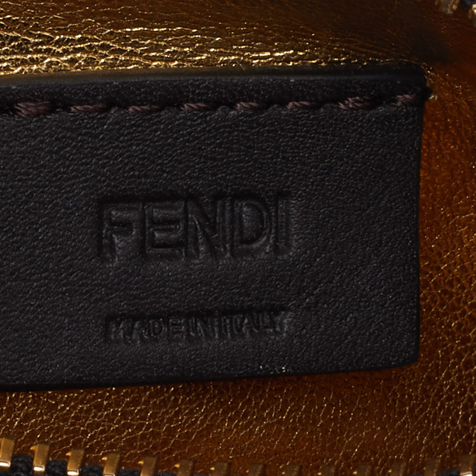 Fendi Black Leather Nano Fendigraphy Hobo