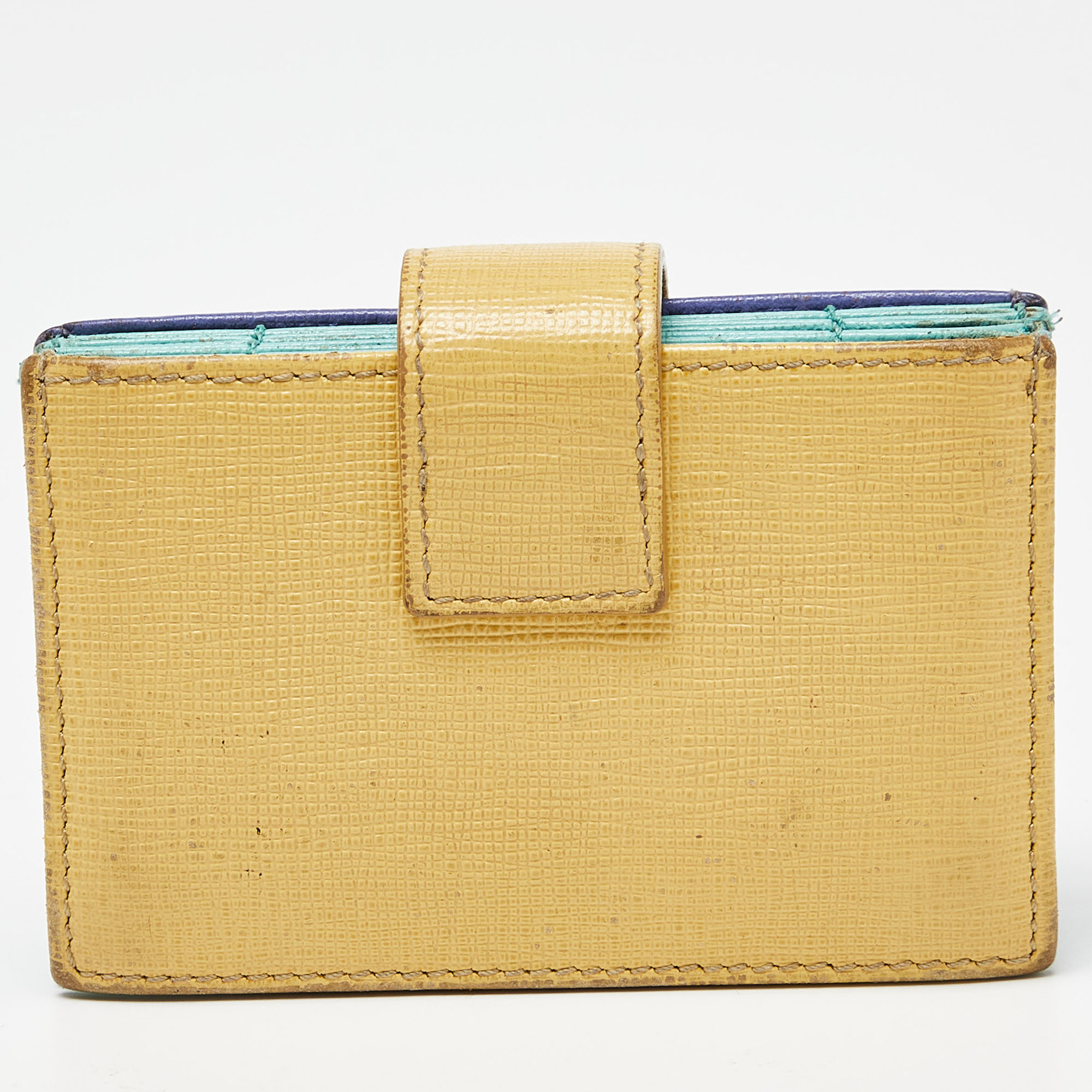 Fendi Multicolor Leather Gusset Card Holder