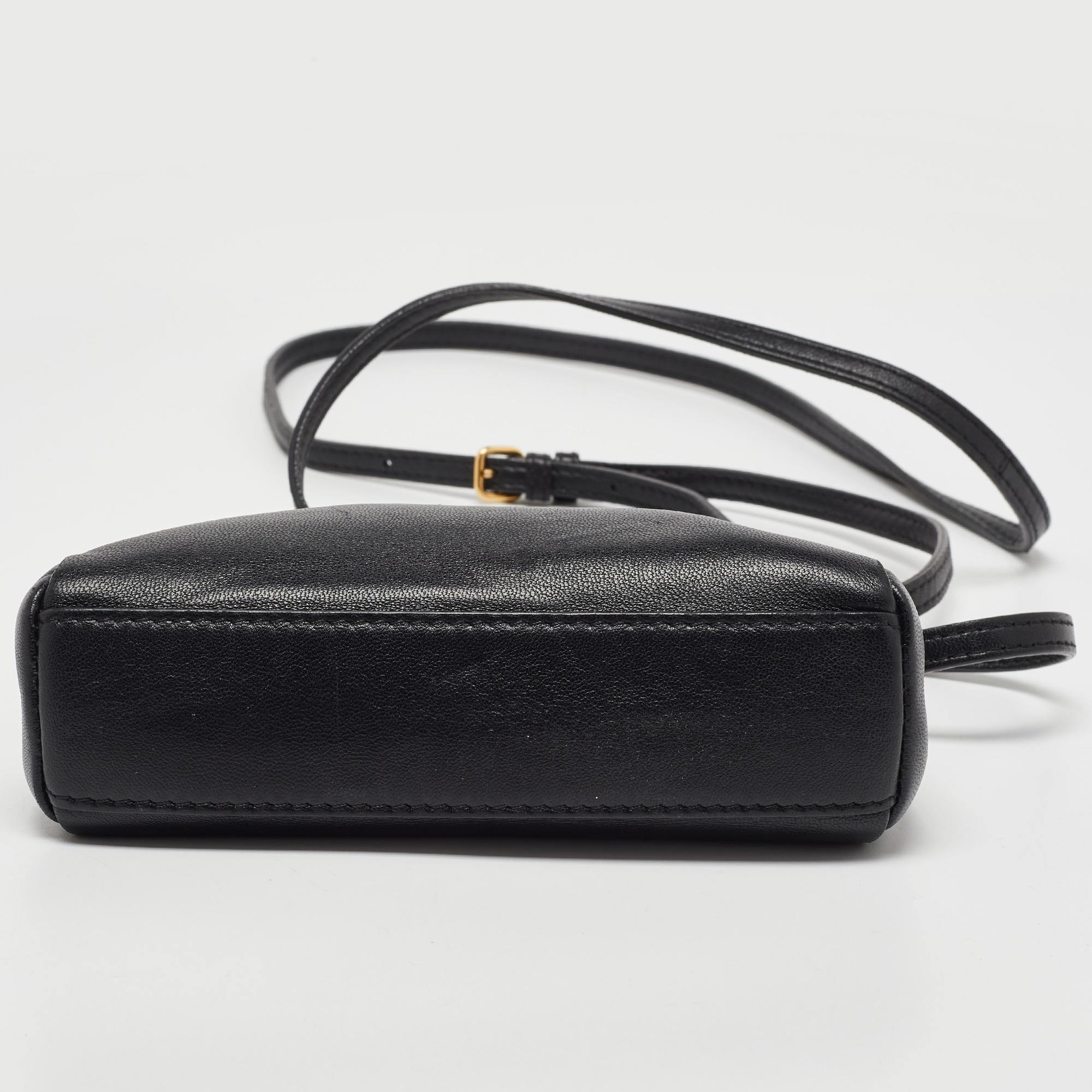 Fendi Black Leather Micro Peekaboo Crossbody Bag