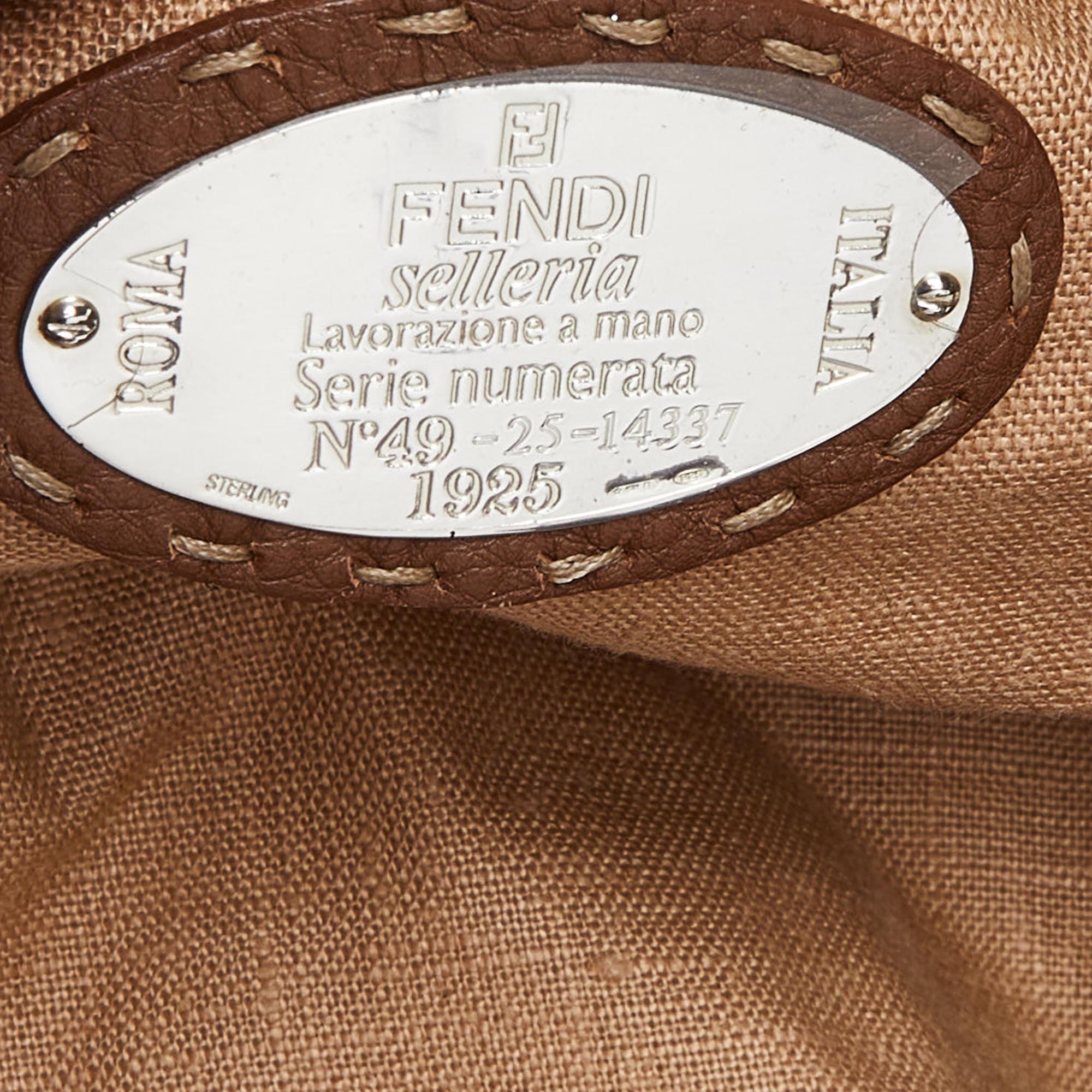 Fendi Tri Color Selleria Canvas And Leather Shoulder Bag