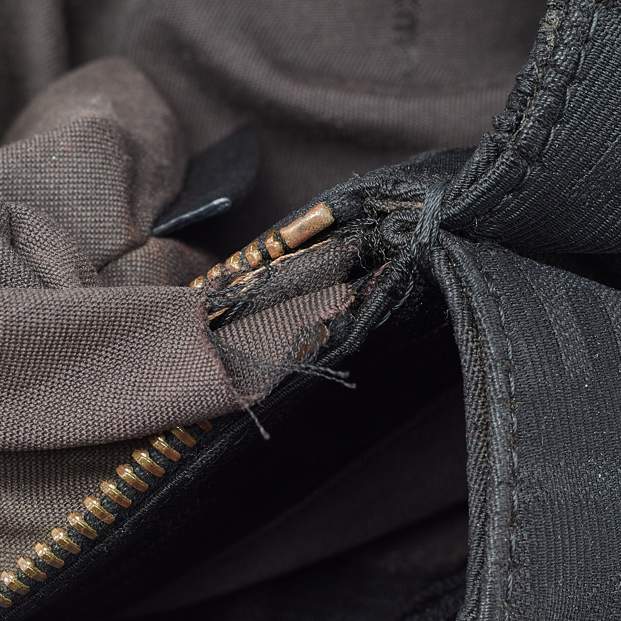 Fendi Black Zucca Canvas And Patent Leather Mia Shoulder Bag