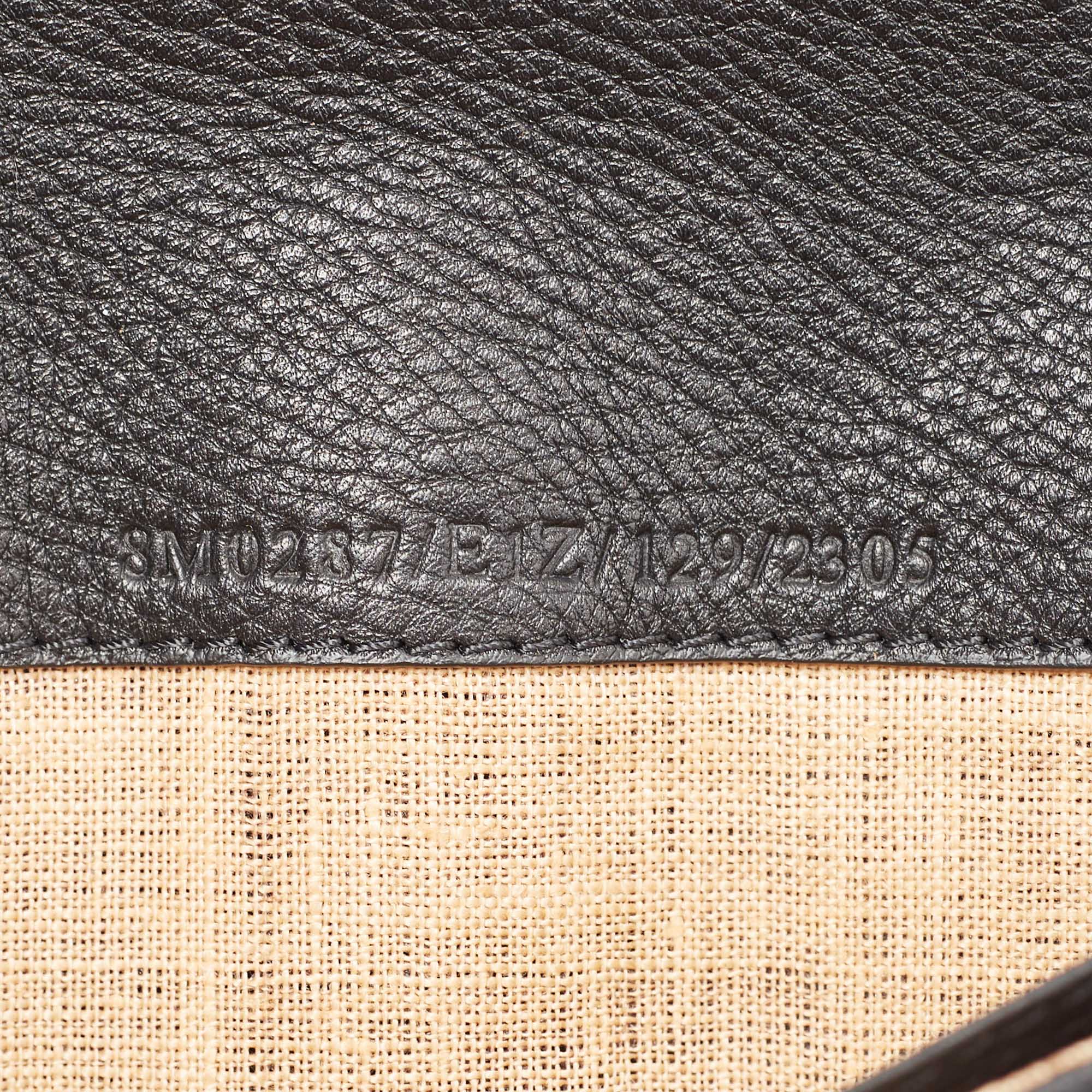 Fendi Dark Brown/Red Selleria Leather Flap Clutch
