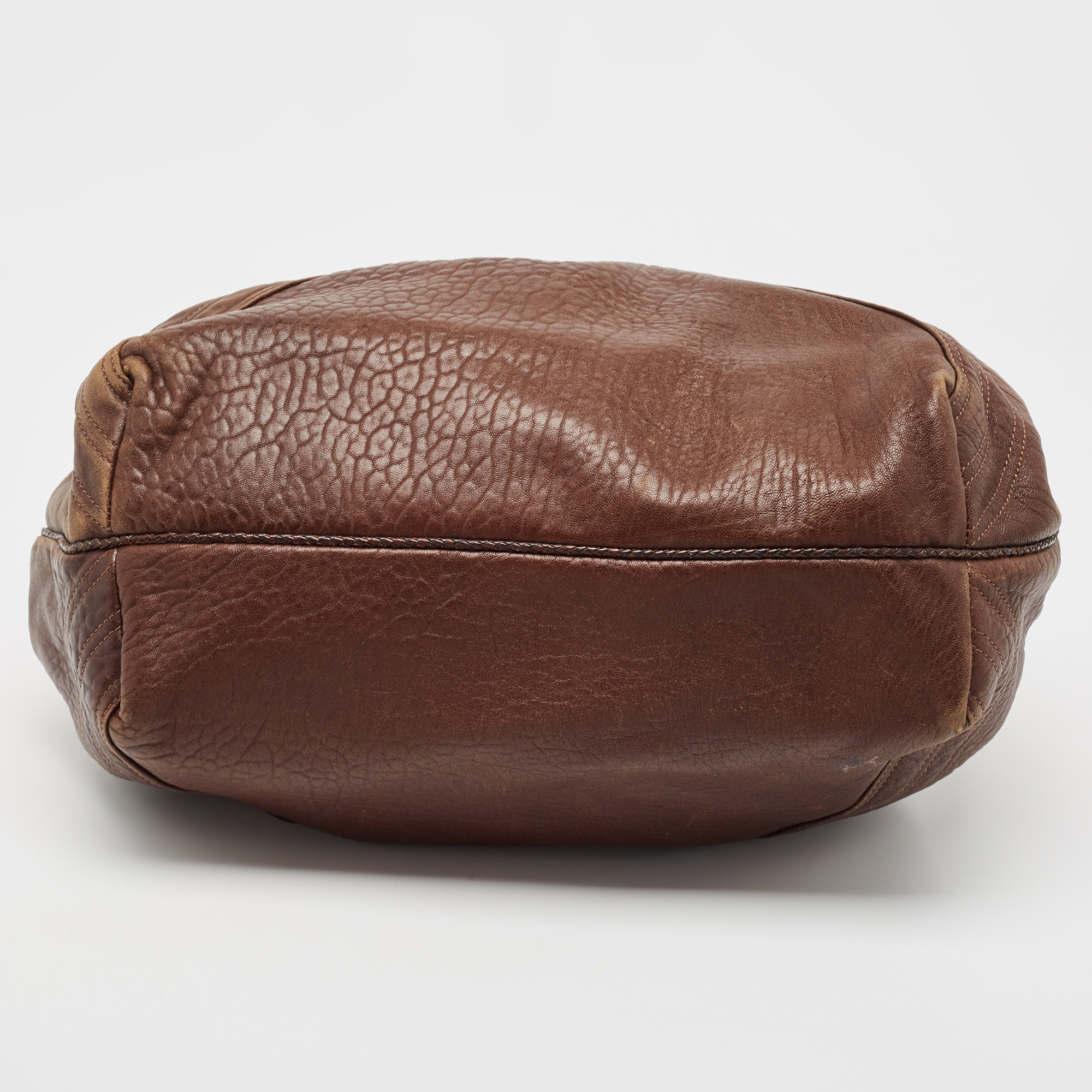Fendi Brown Pebbled Leather Spy Bag
