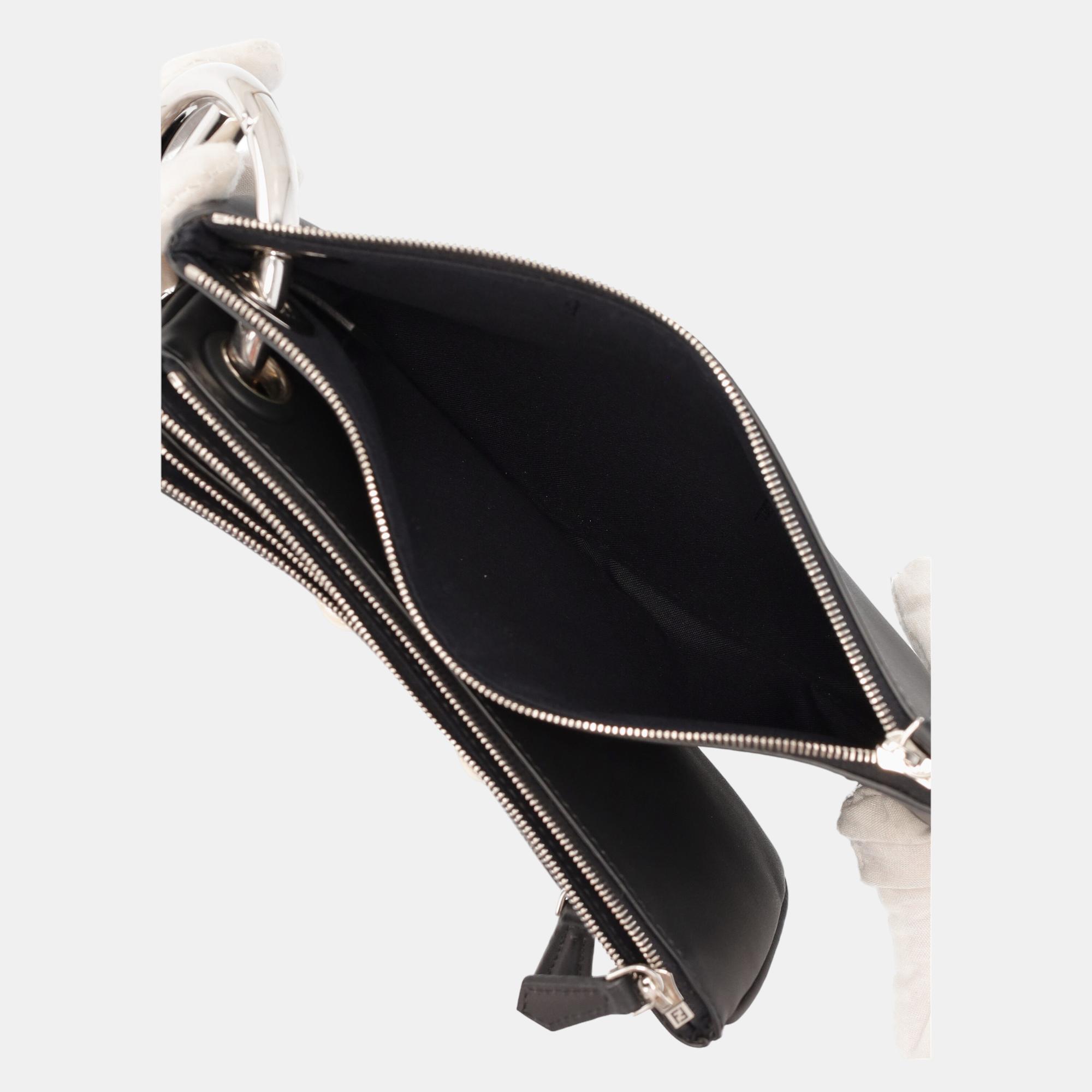 Fendi  Women's Leather Clutch Bag - Black - One Size