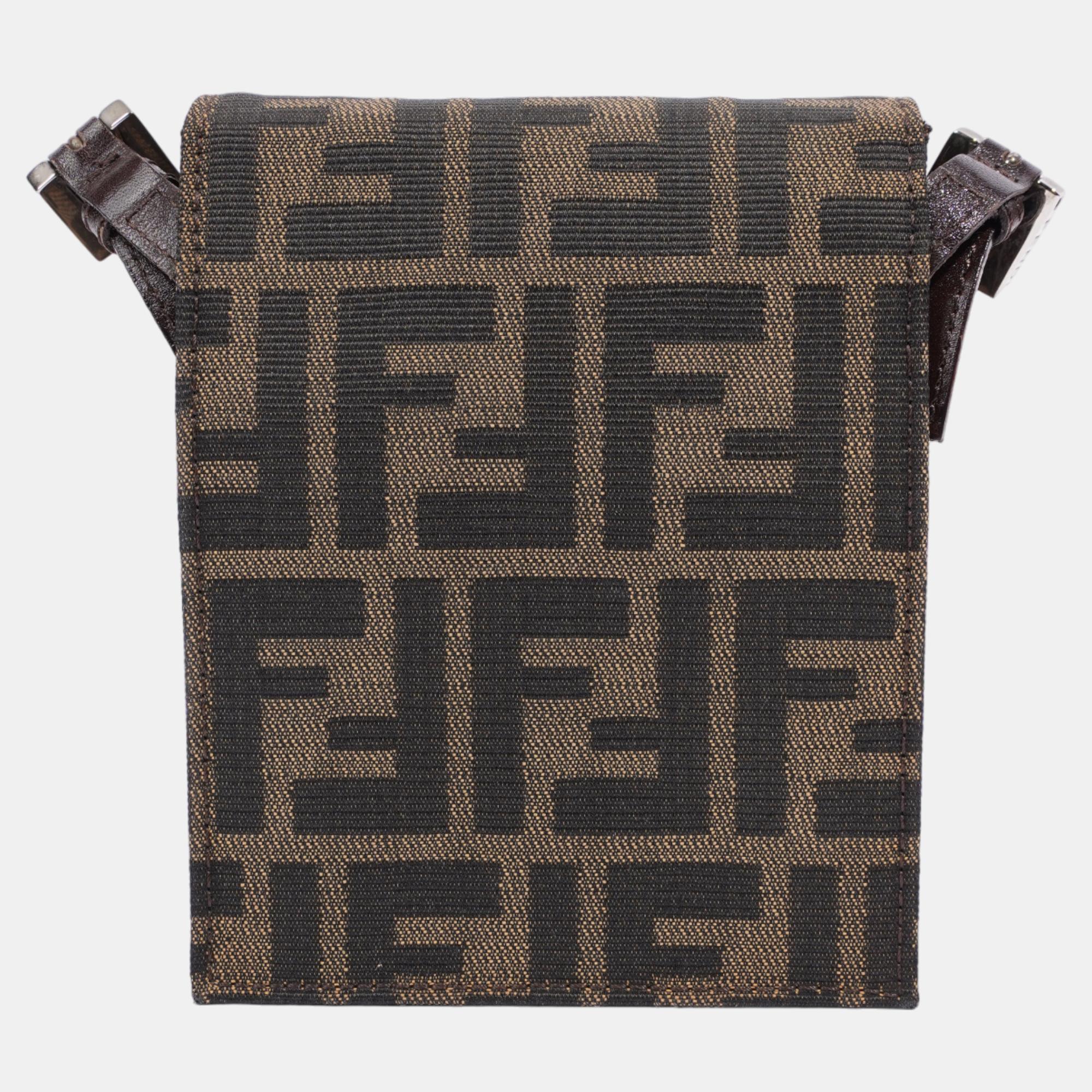 Fendi Shoulder Bag Zucca Print / Brown Canvas Mini