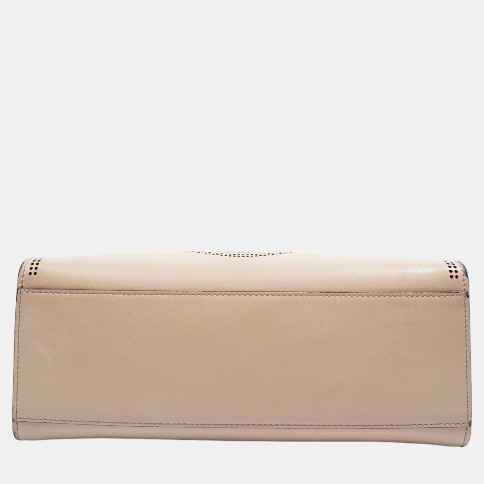 Fendi Runway Shopping Bag Cream Leather