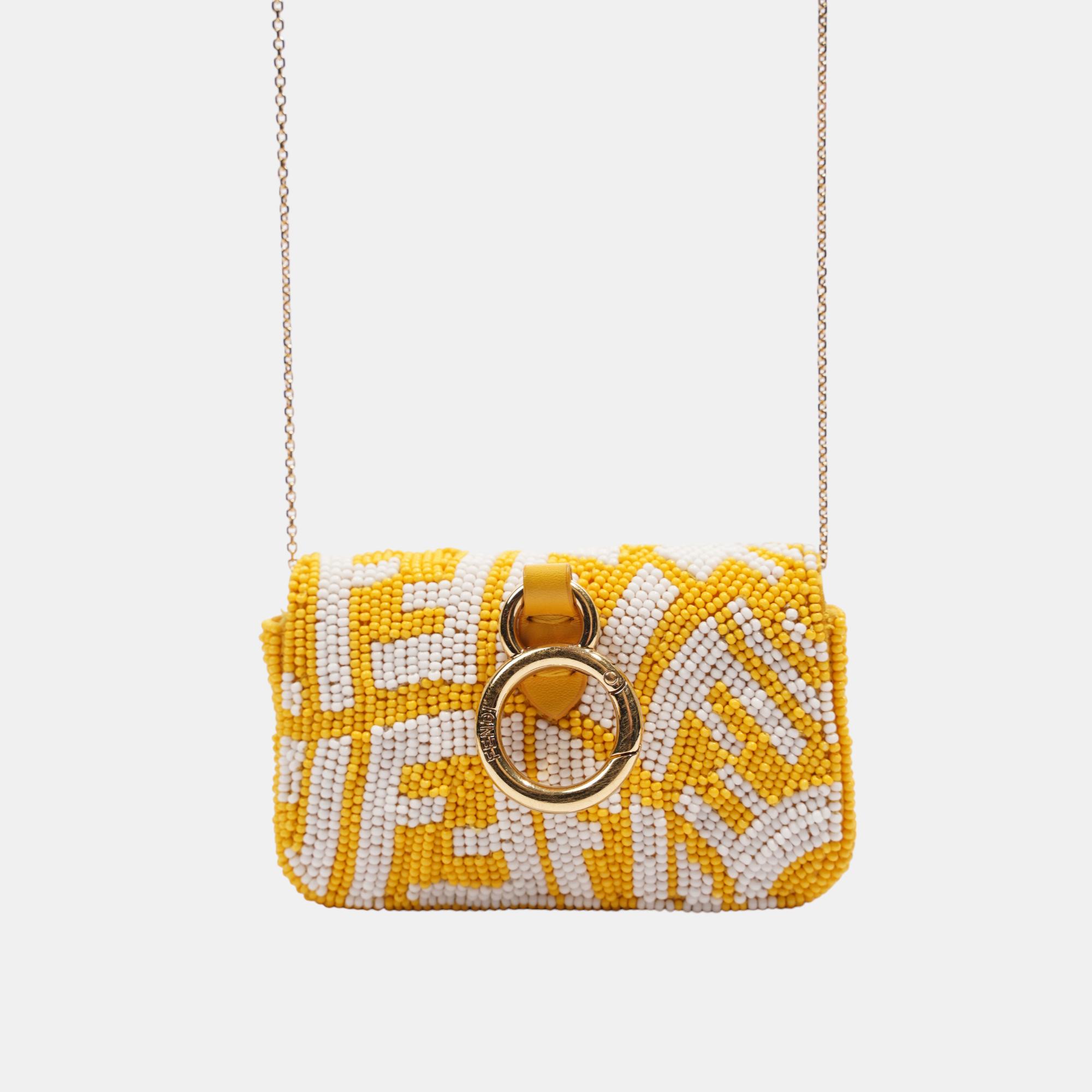 Fendi Vertigo Bag Yellow / White Nano