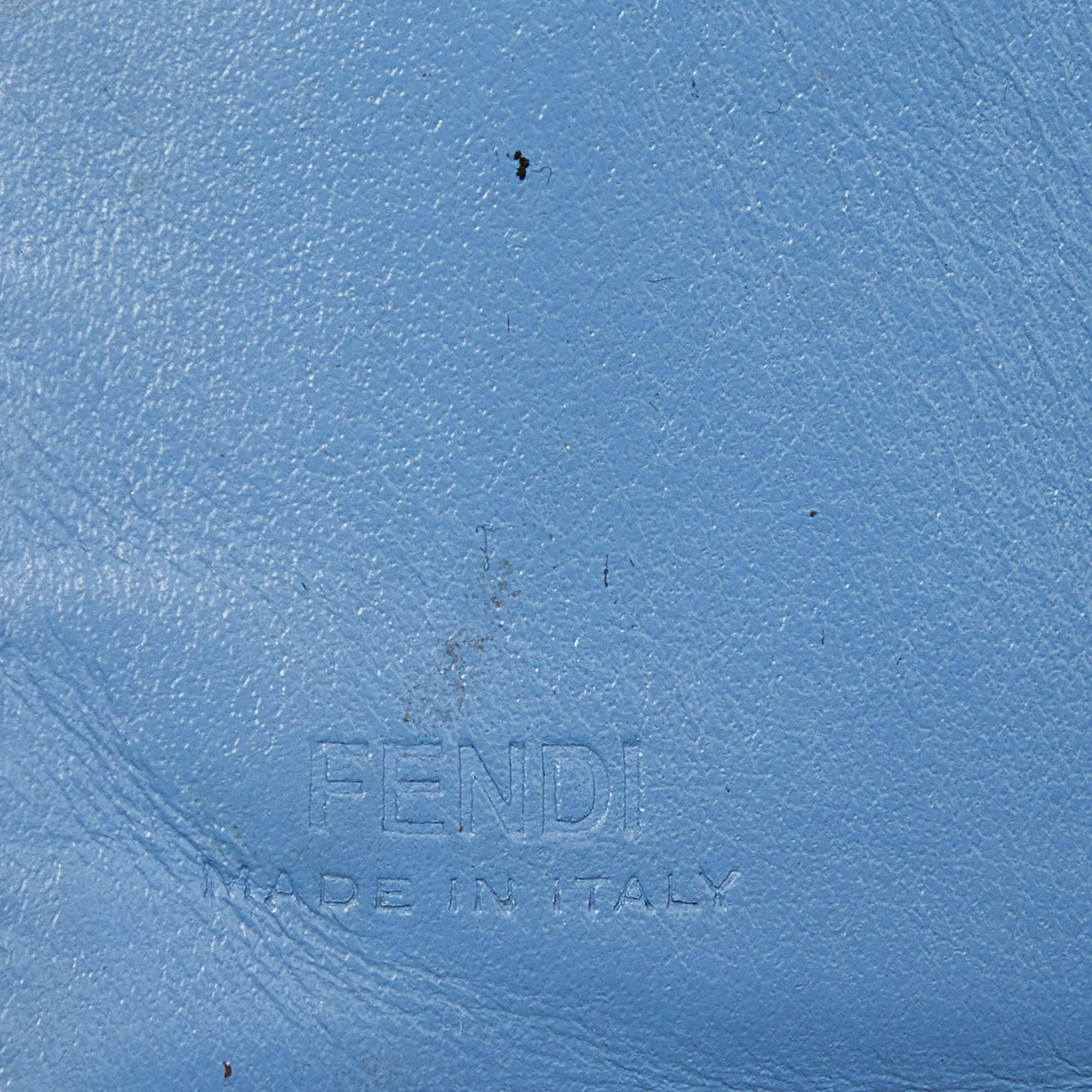 Fendi Grey Leather Trifold Compact Wallet
