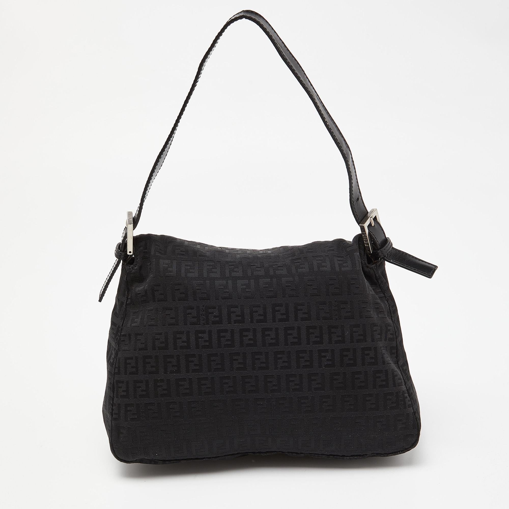 Fendi Black Zucchino Canvas And Leather Mama Baguette Bag