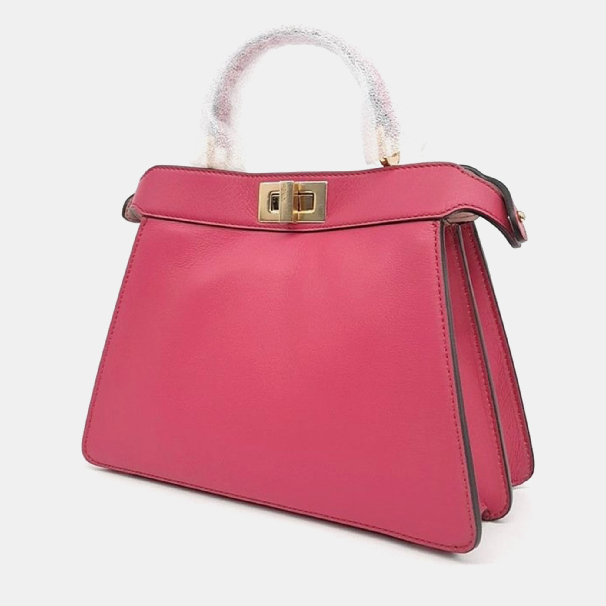 Fendi Hot Pink Leather Small Peekaboo ISeeU Tote Bag