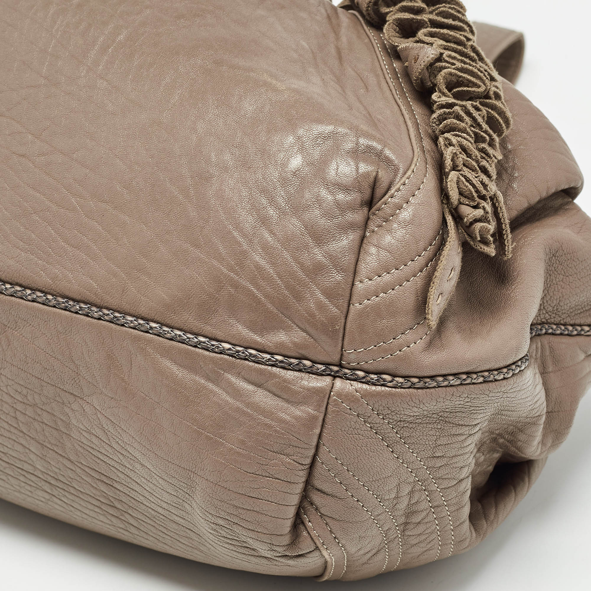 Fendi Beige Leather Raffle Spy Hobo