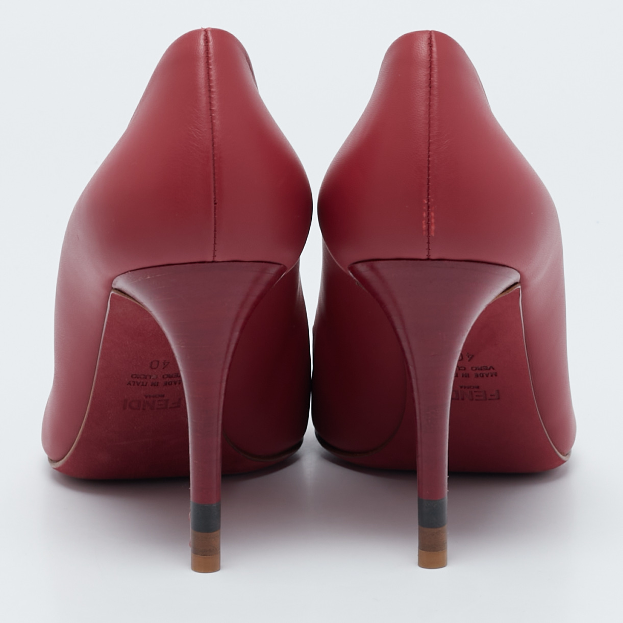 Fendi Burgundy Leather Pointed Toe Pumps Size 40