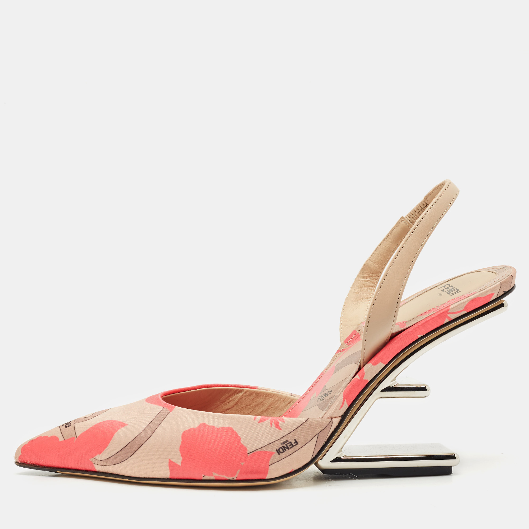 Fendi Brown/Pink Leather and Canvas Fendi First Slingback Pumps Size
Fendi Brown/Pink Leather and Canvas Fendi First Slingback Pumps Size