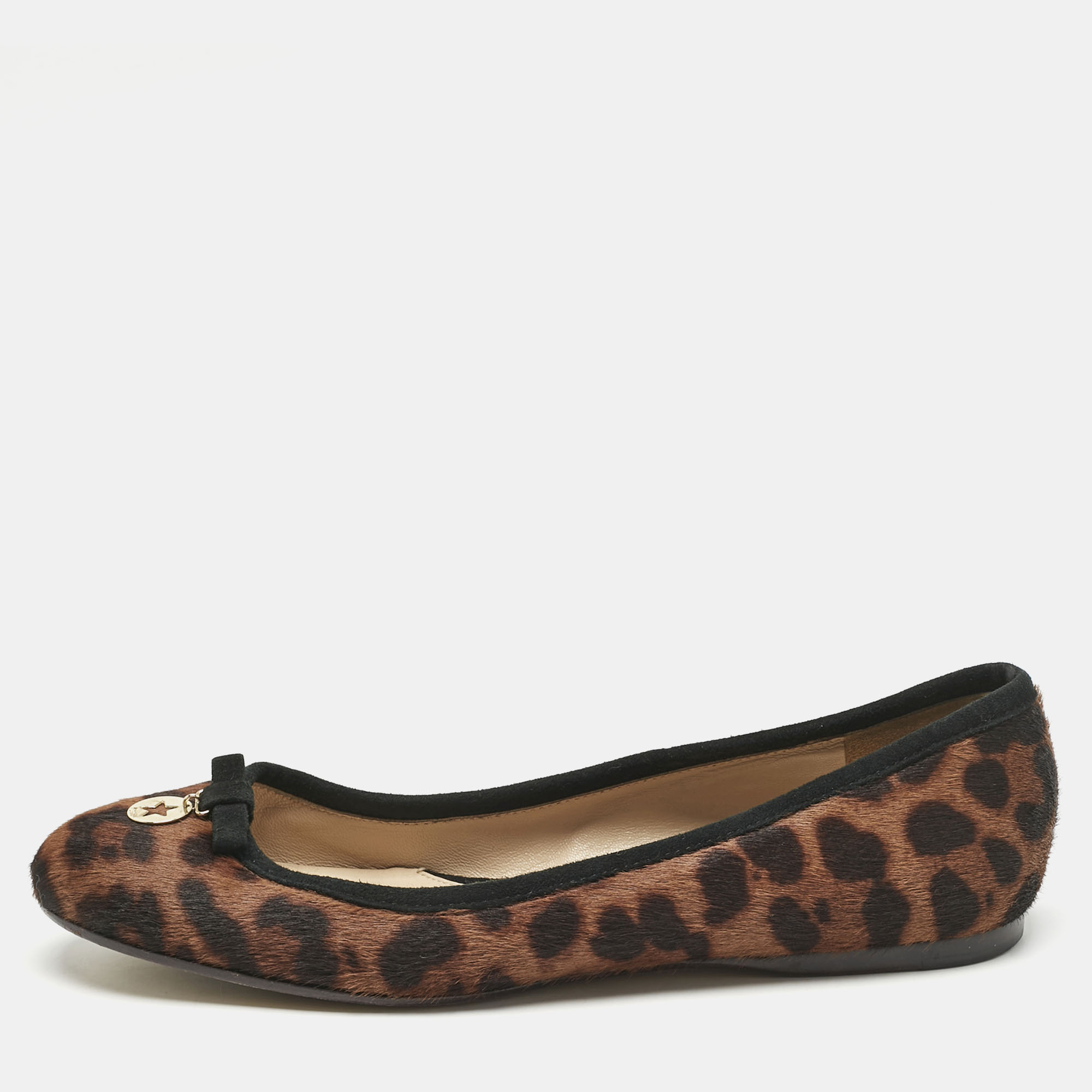 Fendi Black/Brown Suede and Leopard Print Calf Hair Bow Ballet Flats Size
Fendi Black/Brown Suede and Leopard Print Calf Hair Bow Ballet Flats Size