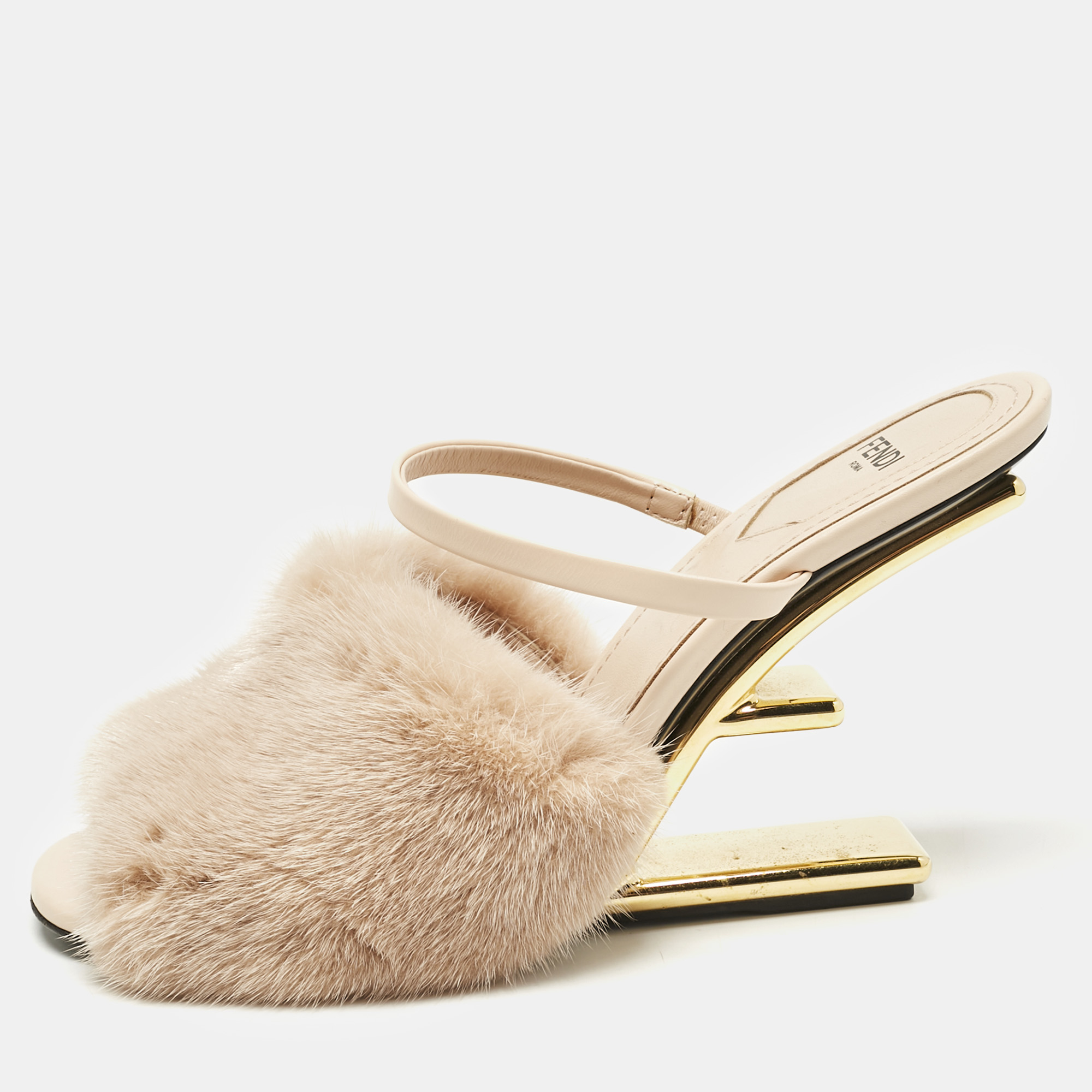 Fendi Brown Mink Fur and Leather Fendi First Ankle Strap Sandals Size, Beige
Fendi Brown Mink Fur and Leather Fendi First Ankle Strap Sandals Size, Beige