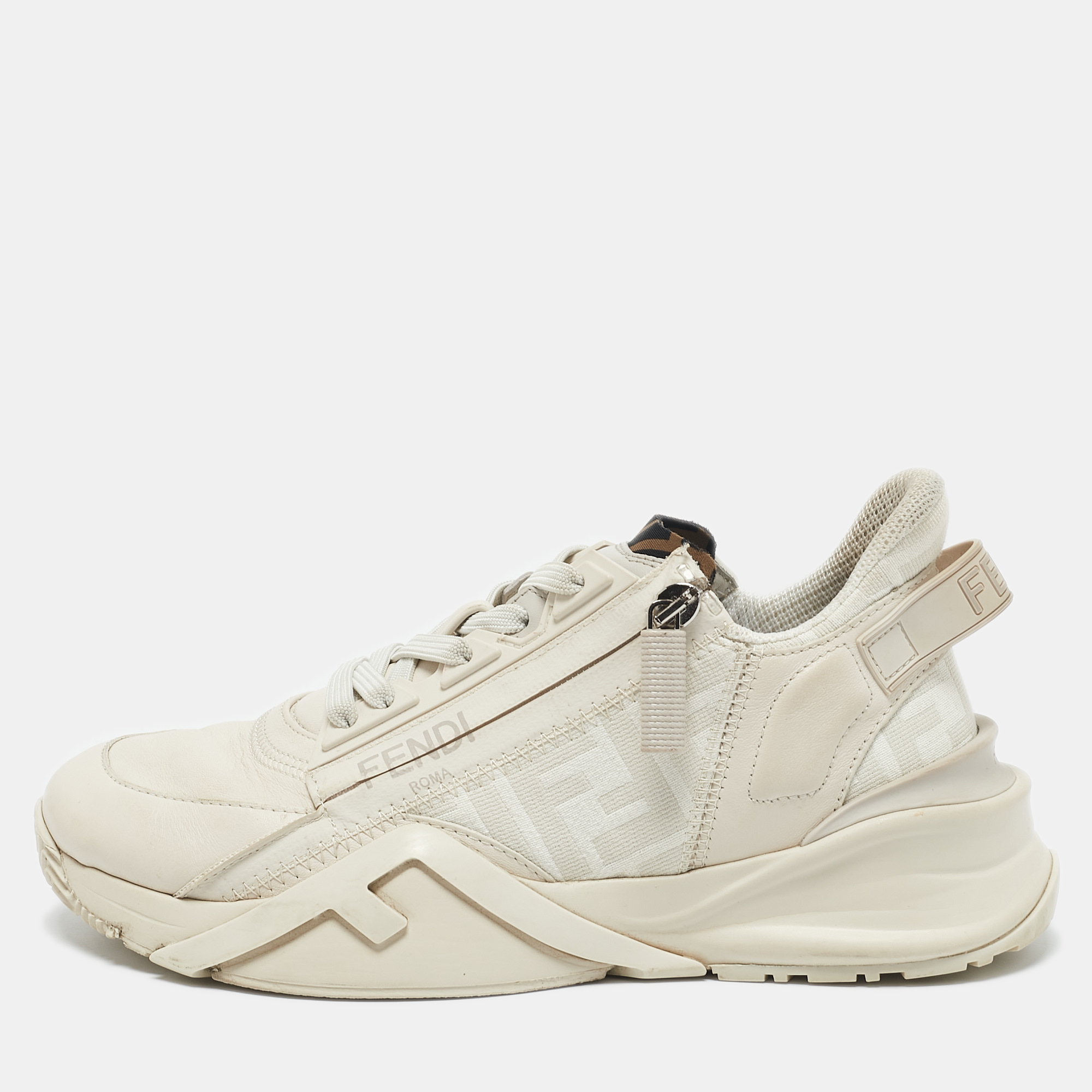 Fendi White Zucca Fabric and Leather Flow Low Top Sneakers Size
Fendi White Zucca Fabric and Leather Flow Low Top Sneakers Size