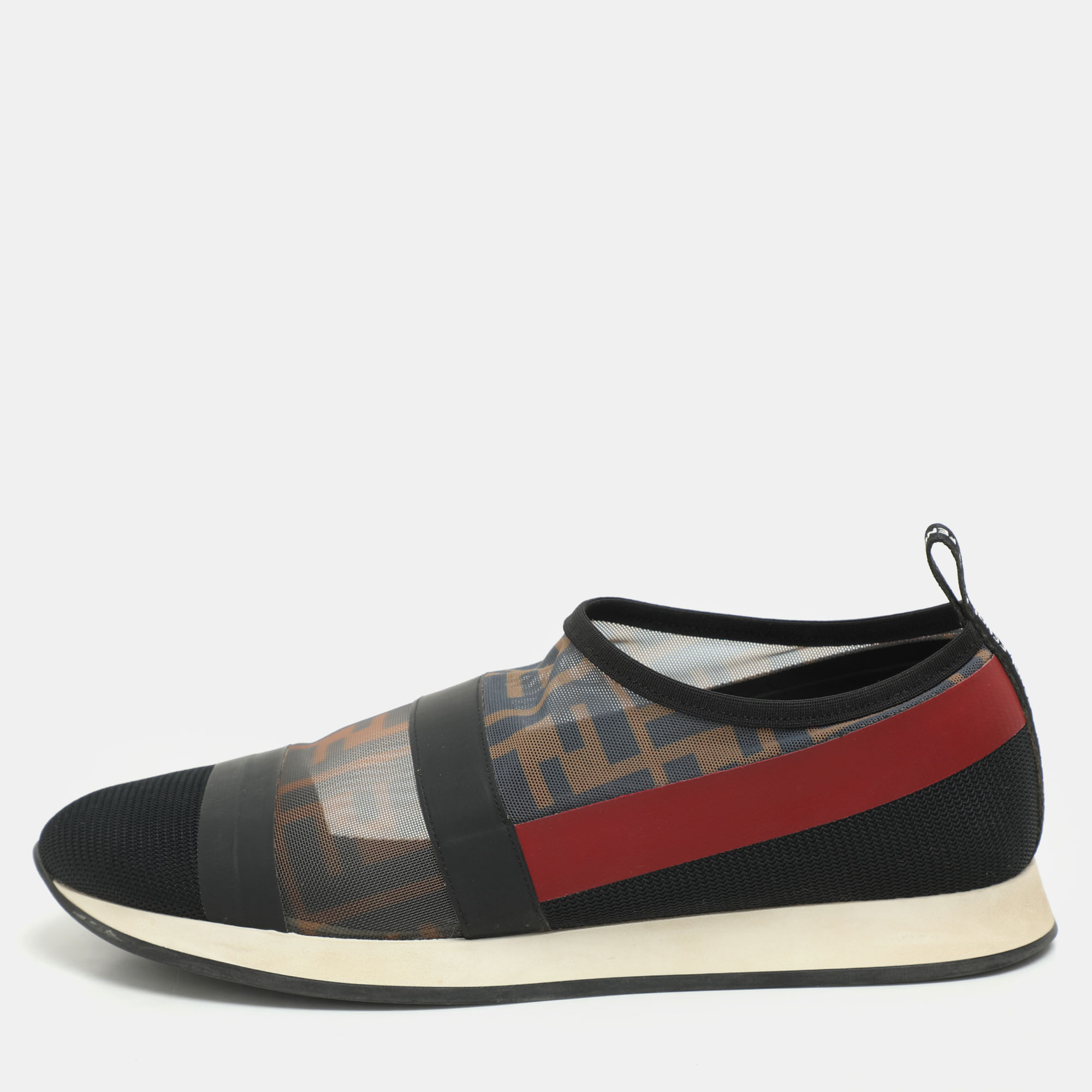 Fendi Tricolor Zucca Mesh and Leather Runway Slip On Sneakers Size, Brown
Fendi Tricolor Zucca Mesh and Leather Runway Slip On Sneakers Size, Brown