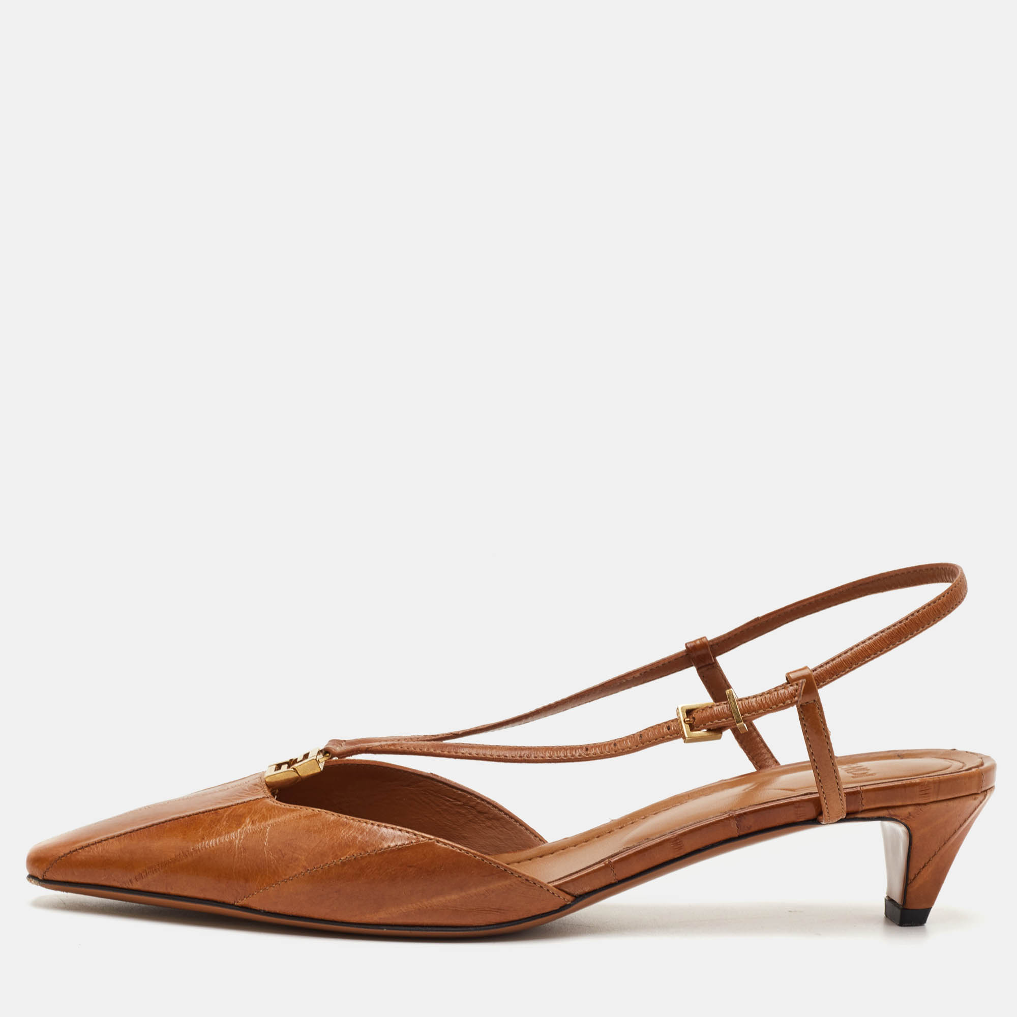 Fendi Colibri Size Brown Eel Leather Slingback Sandals
Fendi Colibri Size Brown Eel Leather Slingback Sandals