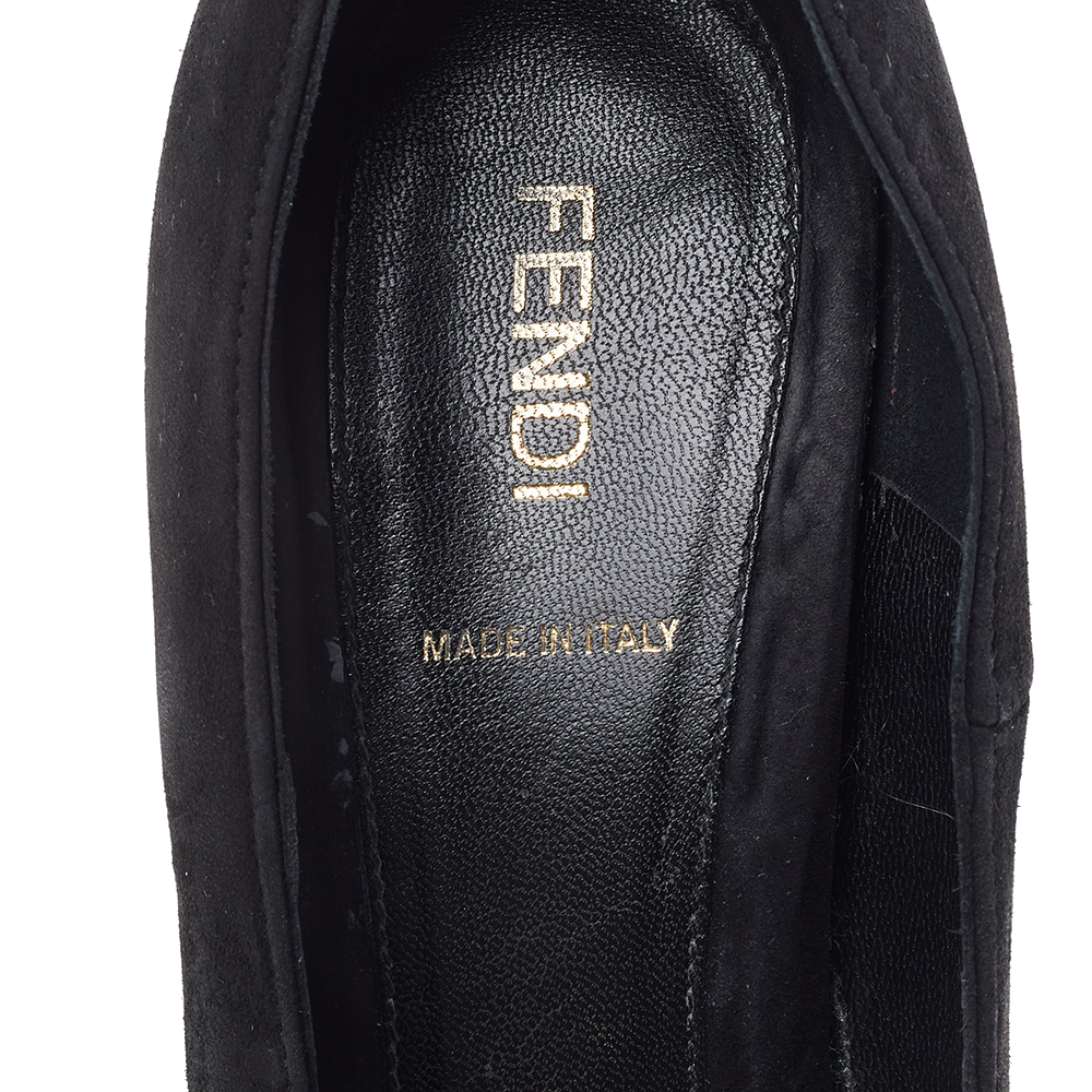 Fendi Black Leather Fendista Platform Pumps Size 40
