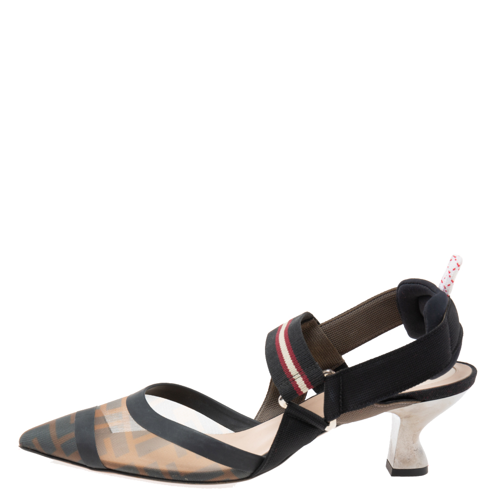 Fendi Multicolor Mesh And Elastic Colibri Slingback Pointed Toe Sandals Size
Fendi Multicolor Mesh And Elastic Colibri Slingback Pointed Toe Sandals Size