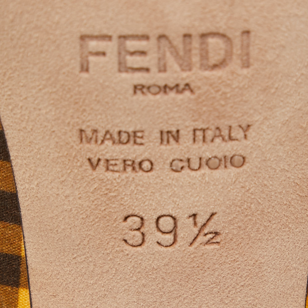 Fendi Two Tone Checkered Fabric Promenade Slingback Loafer Pumps Size 39.5