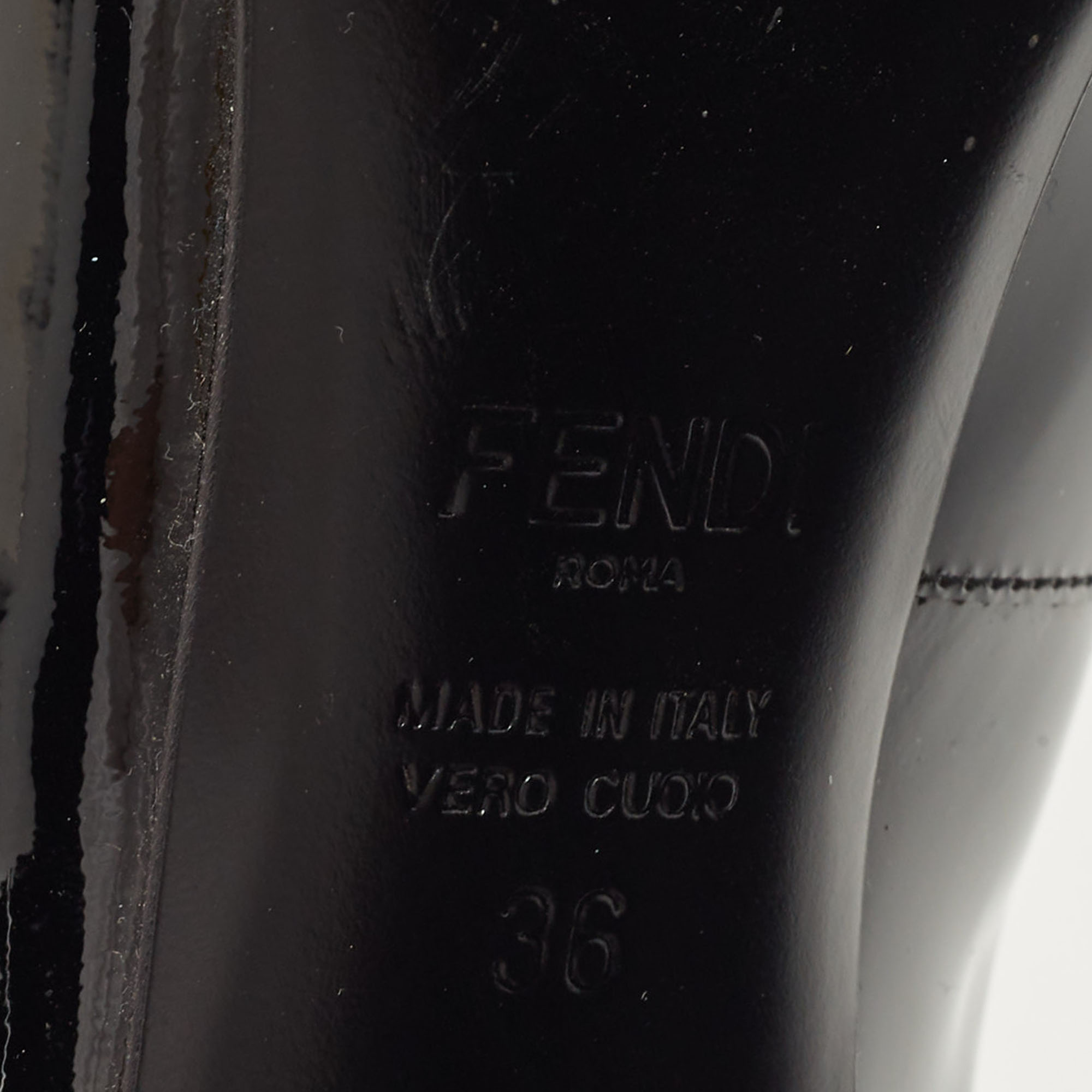 Fendi Black Patent Leather Buckle Pumps Size 36