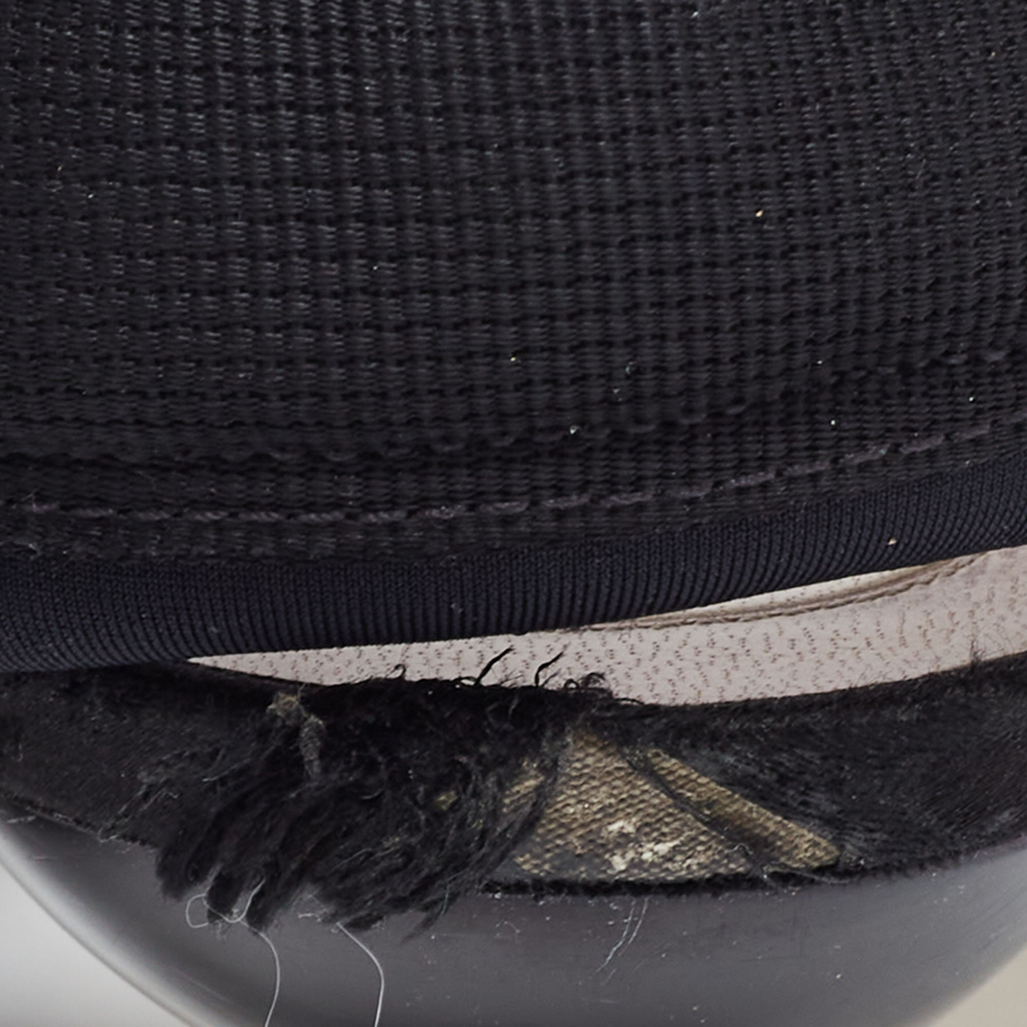 Fendi Black Mesh And Canvas FF Logo Crystal Embellishments Slingback Pumps Size 39.5