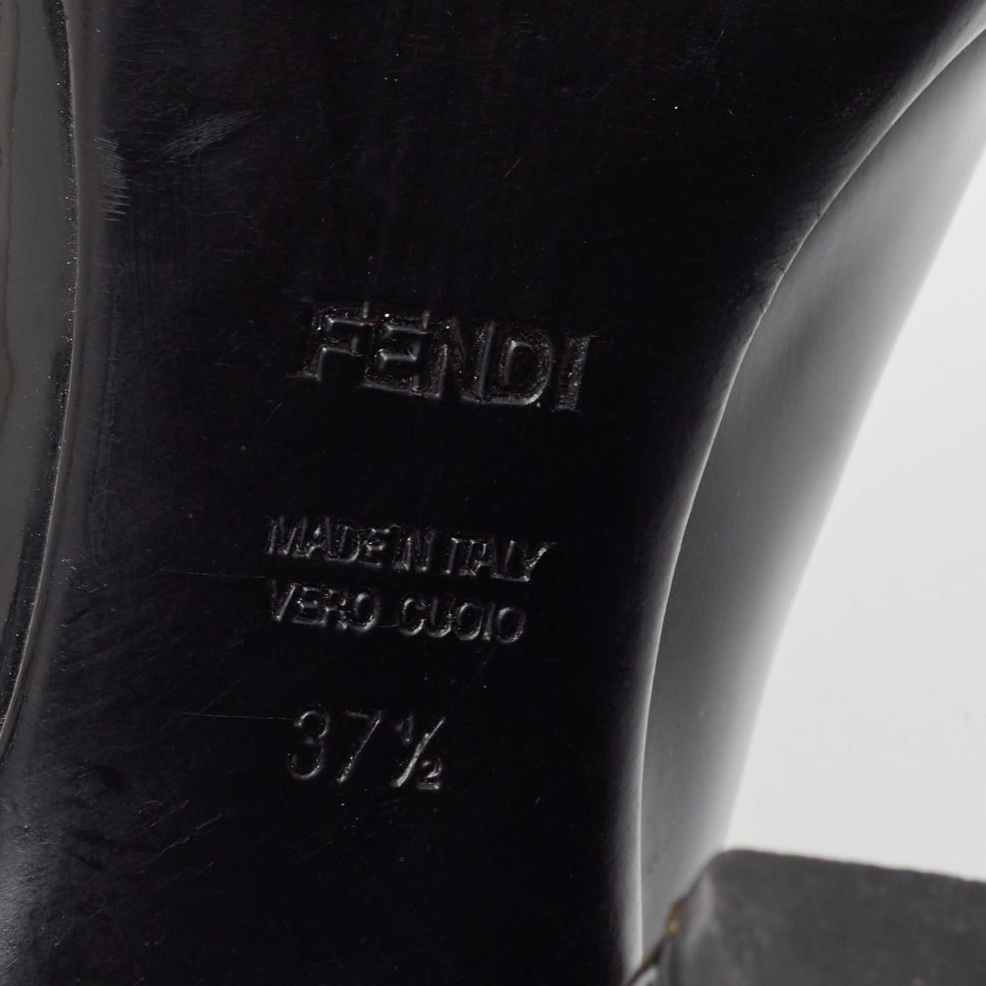 Fendi Black Patent Leather Platform Pumps Size 37.5