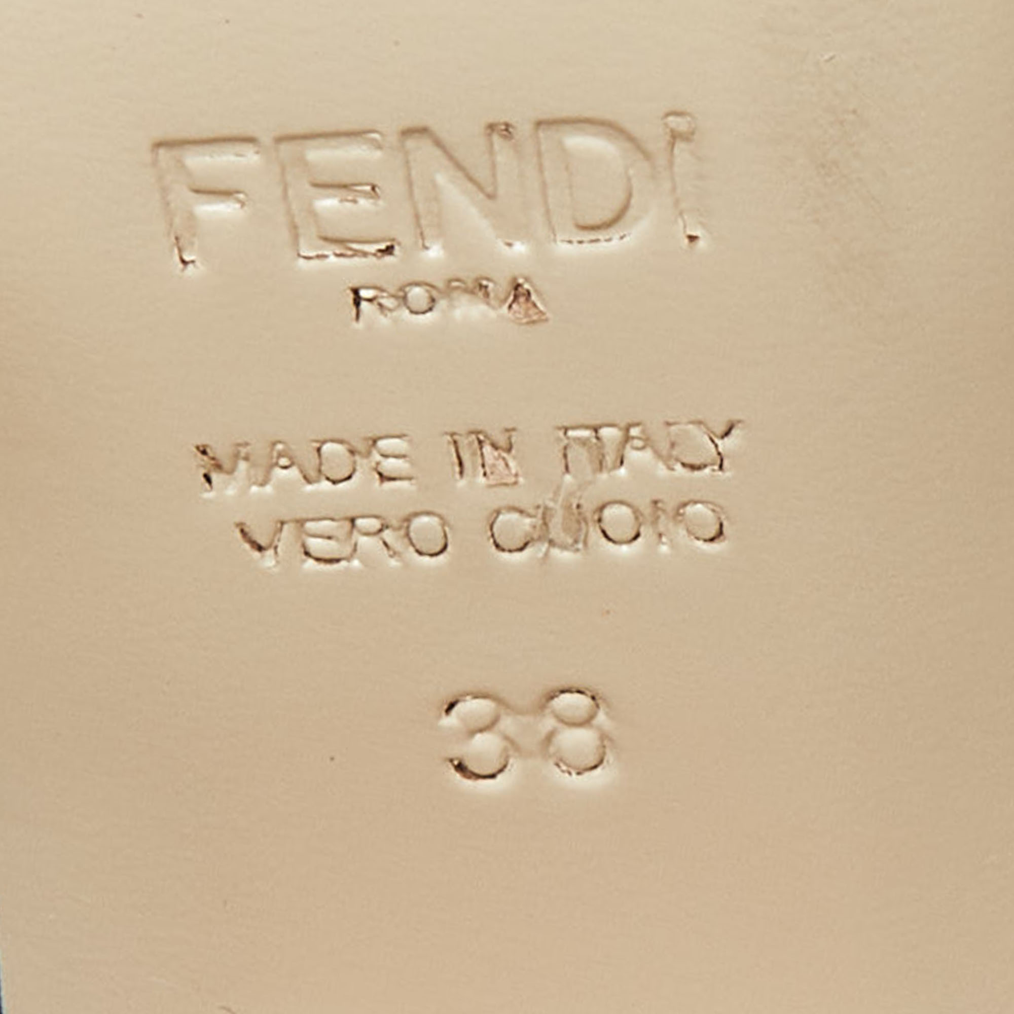 Fendi Black Leather Open Toe Mules Size 38