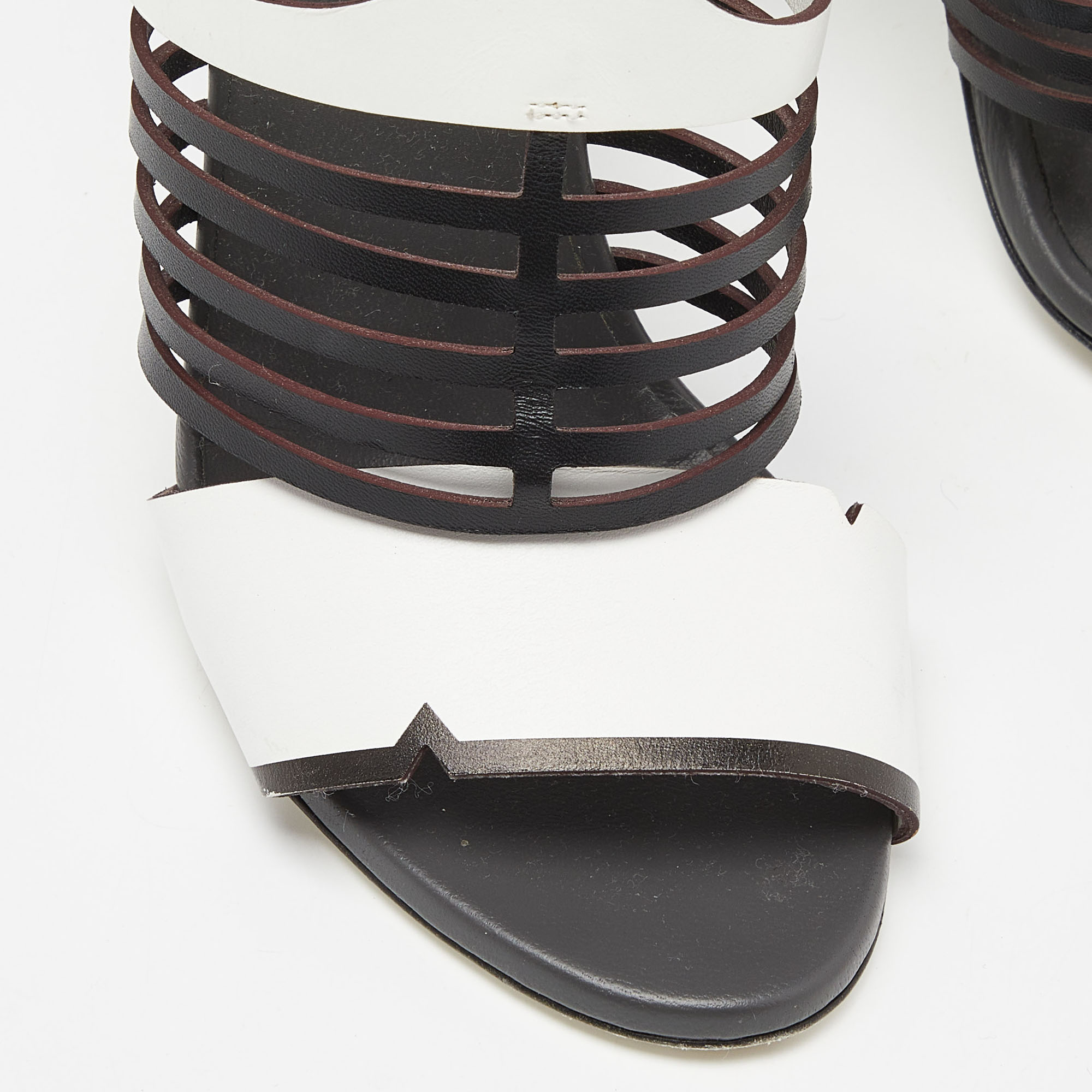 Fendi Tricolor Leather Strappy Sandals Size 36