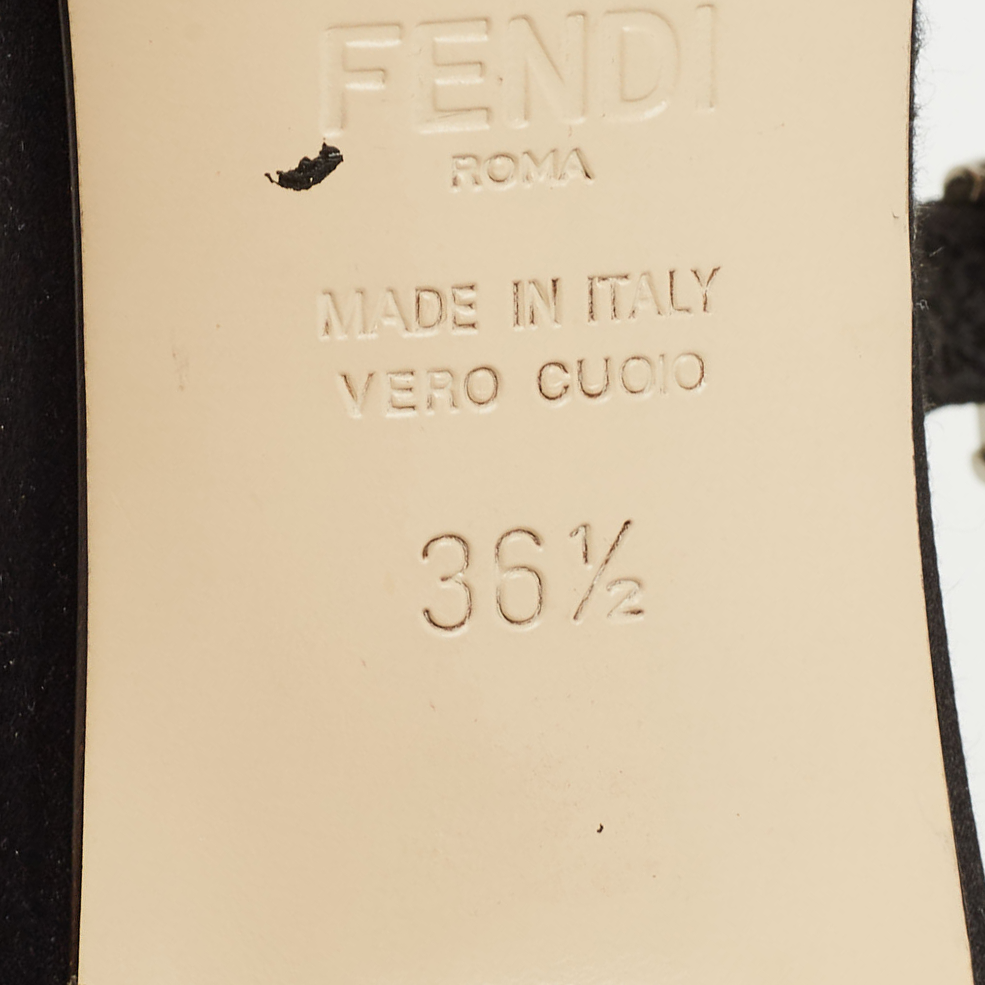 Fendi Black Satin And Mesh Colibri Pumps Size 36.5