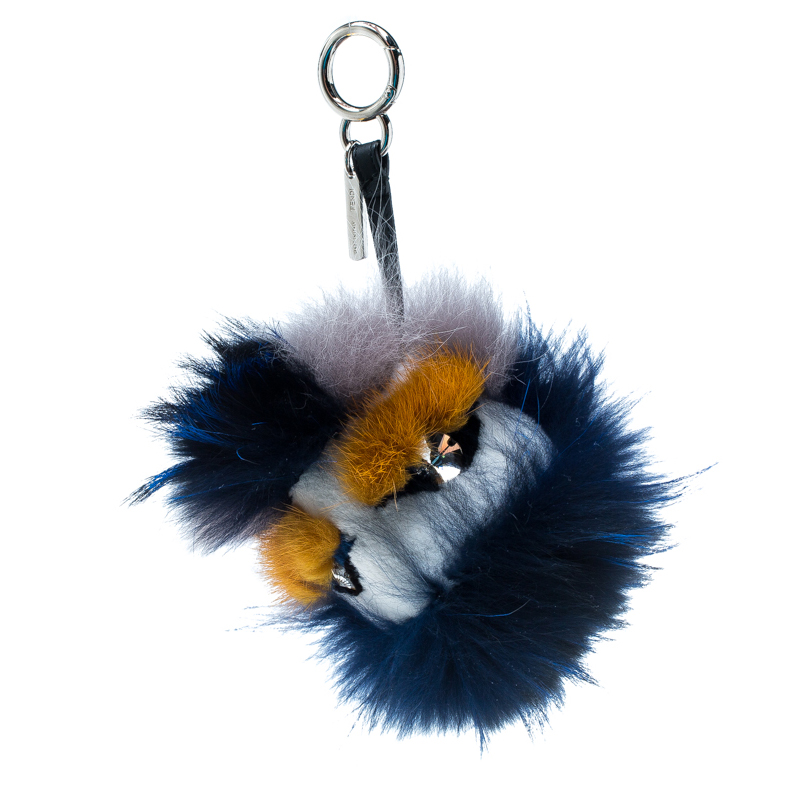 Fendi Multicolor Crystal-Eyed Fur Monster Bag Charm