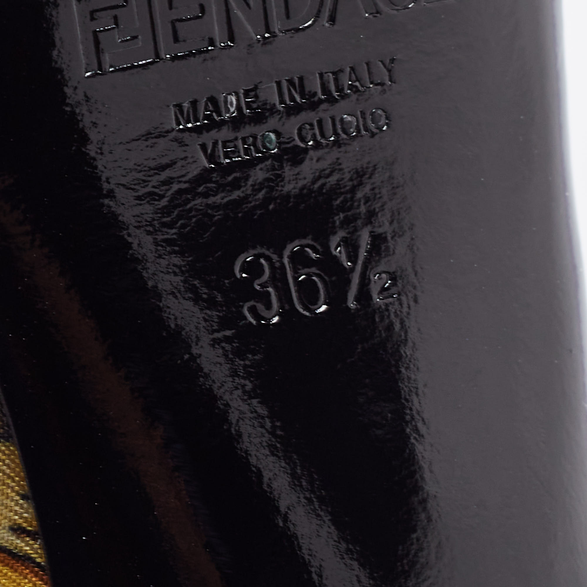 Fendi X Versace Yellow/Black Canvas Medusa Slides Size 36.5